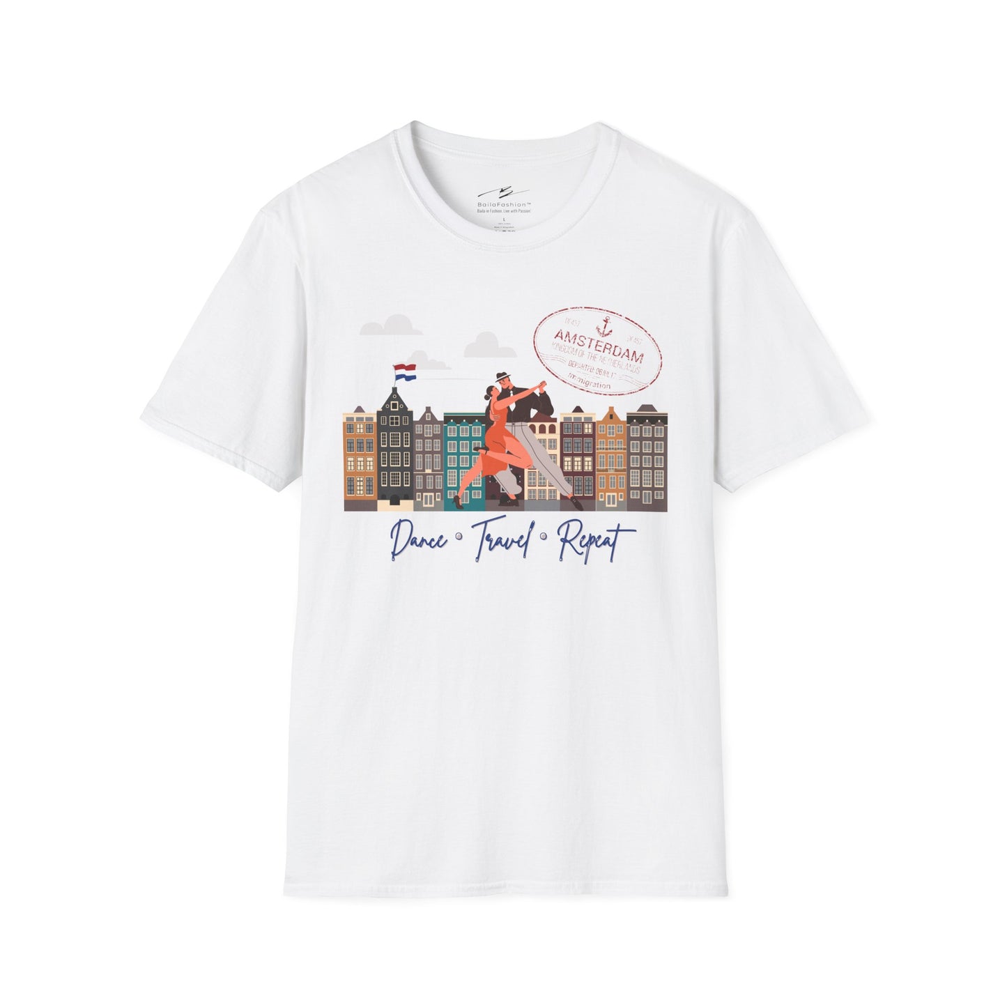 Amsterdam Dance Travel Repeat T-Shirt | Salsa Bachata Lovers Tee | Dance Lifestyle Shirt 4 Classes Socials Festivals | Matching Couple Tops
