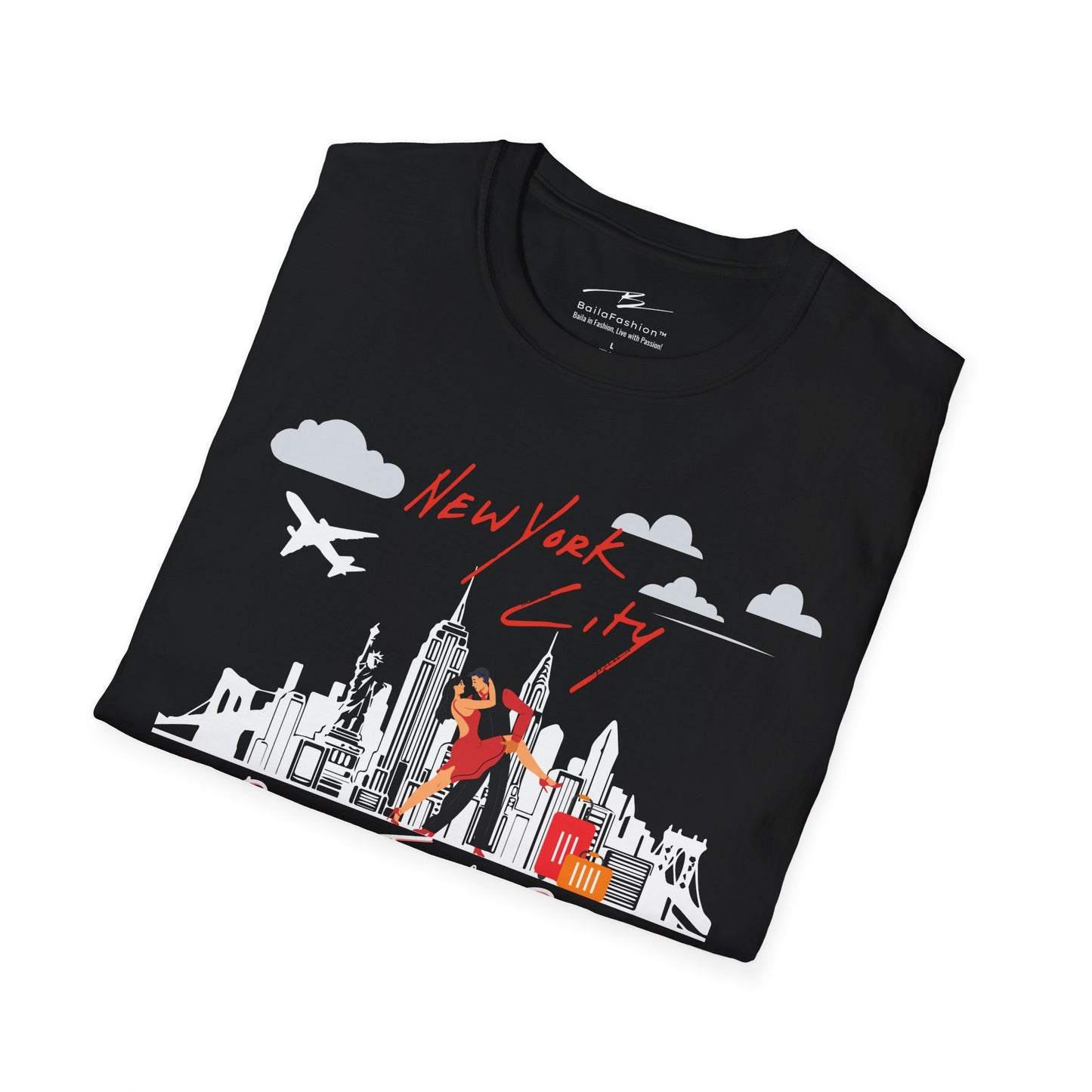 New York City Dance Travel Repeat T-shirt | NYC Latin Dance Scene | Big Apple Salsa Bachata | Dance Travel Gift | BailaFashion Lifestyle