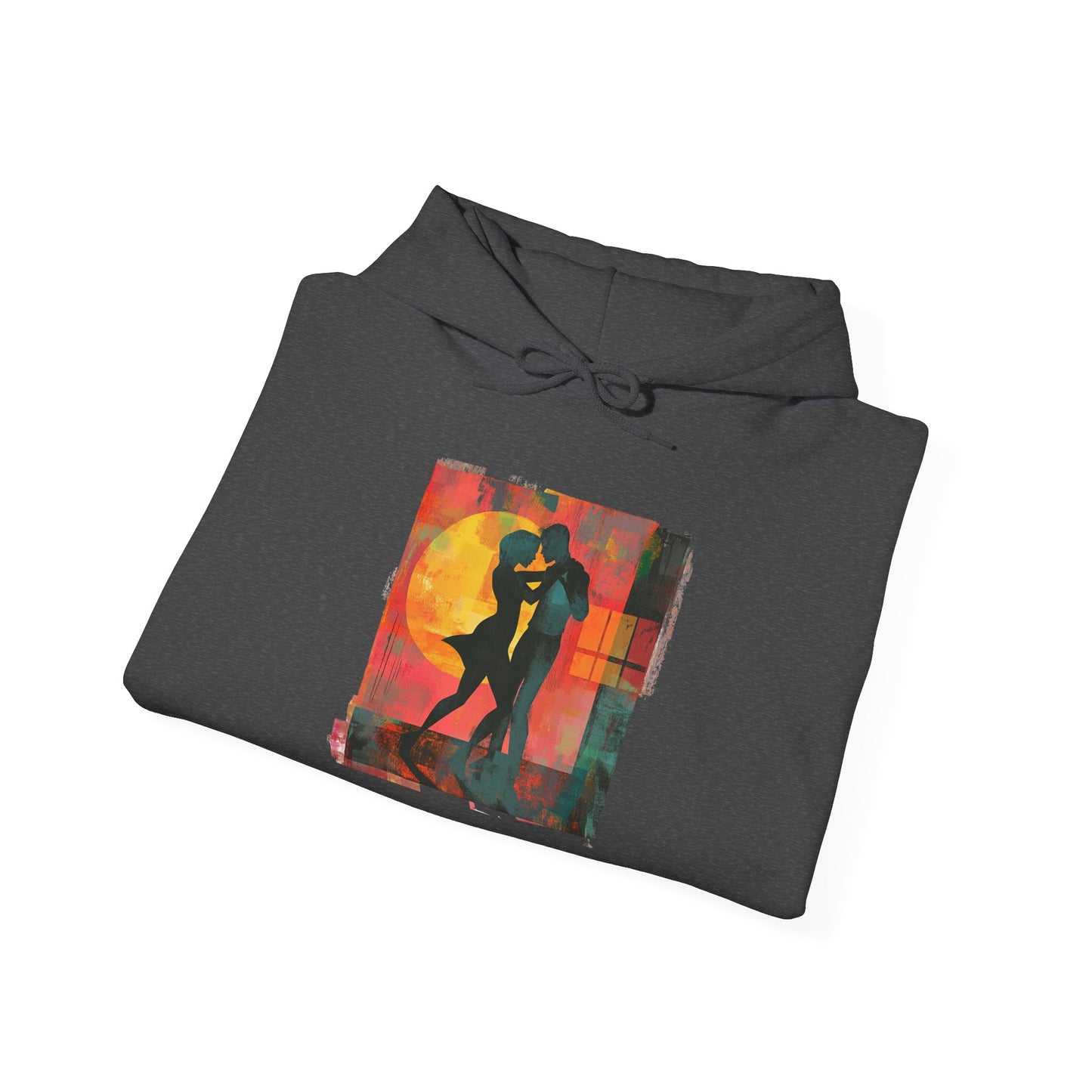 Sunset Connection Hoodie | Latin Dance Silhouette Art | Salsa Bachata Dancer Gift | Vibrant Dance Embrace | BailaFashion Dance Lifestyle