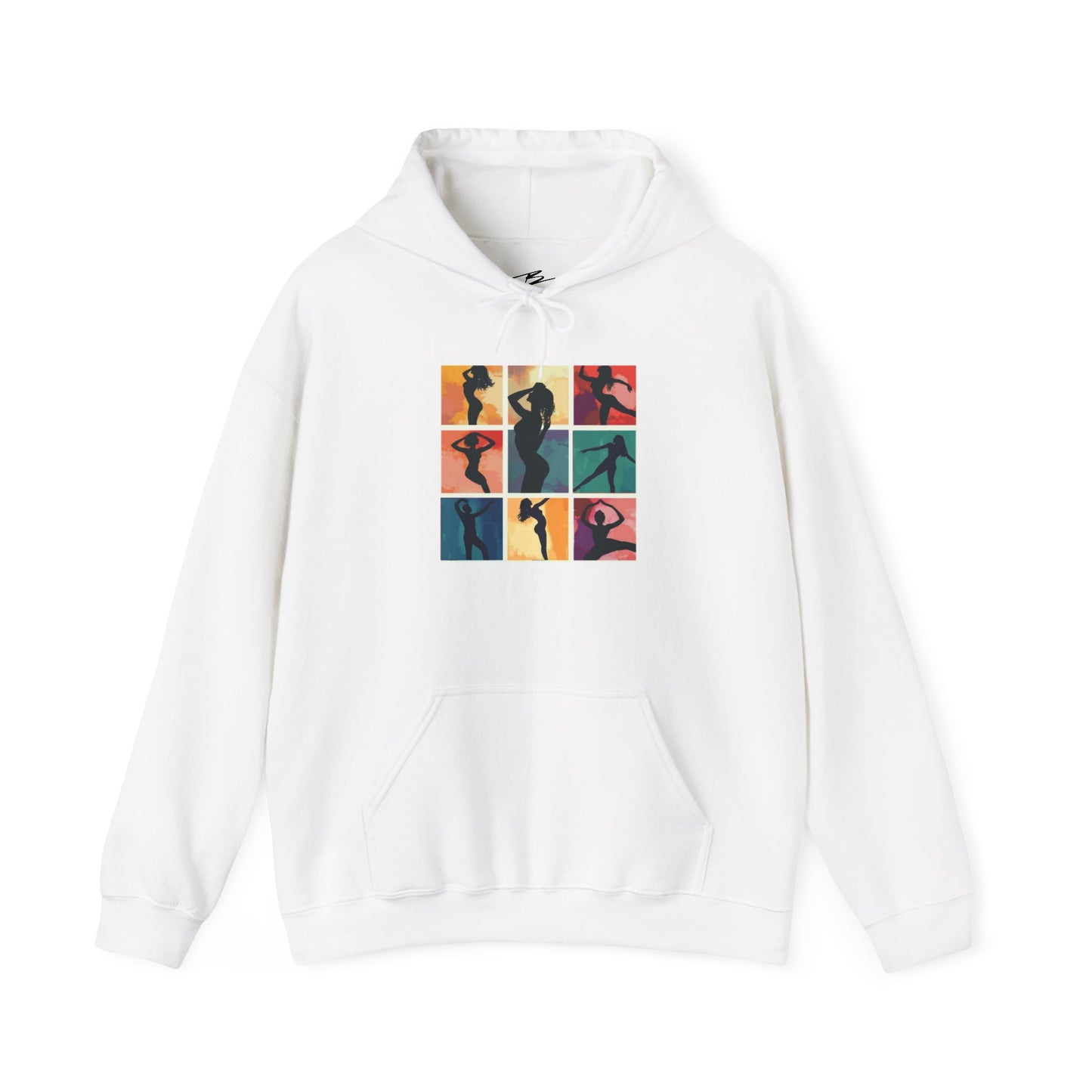 Dance Silhouette Hoodie | Colorful Latin Dance Art | Salsa Bachata Dancer Grid Design | Vibrant Dance Silhouettes | BailaFashion Lifestyle