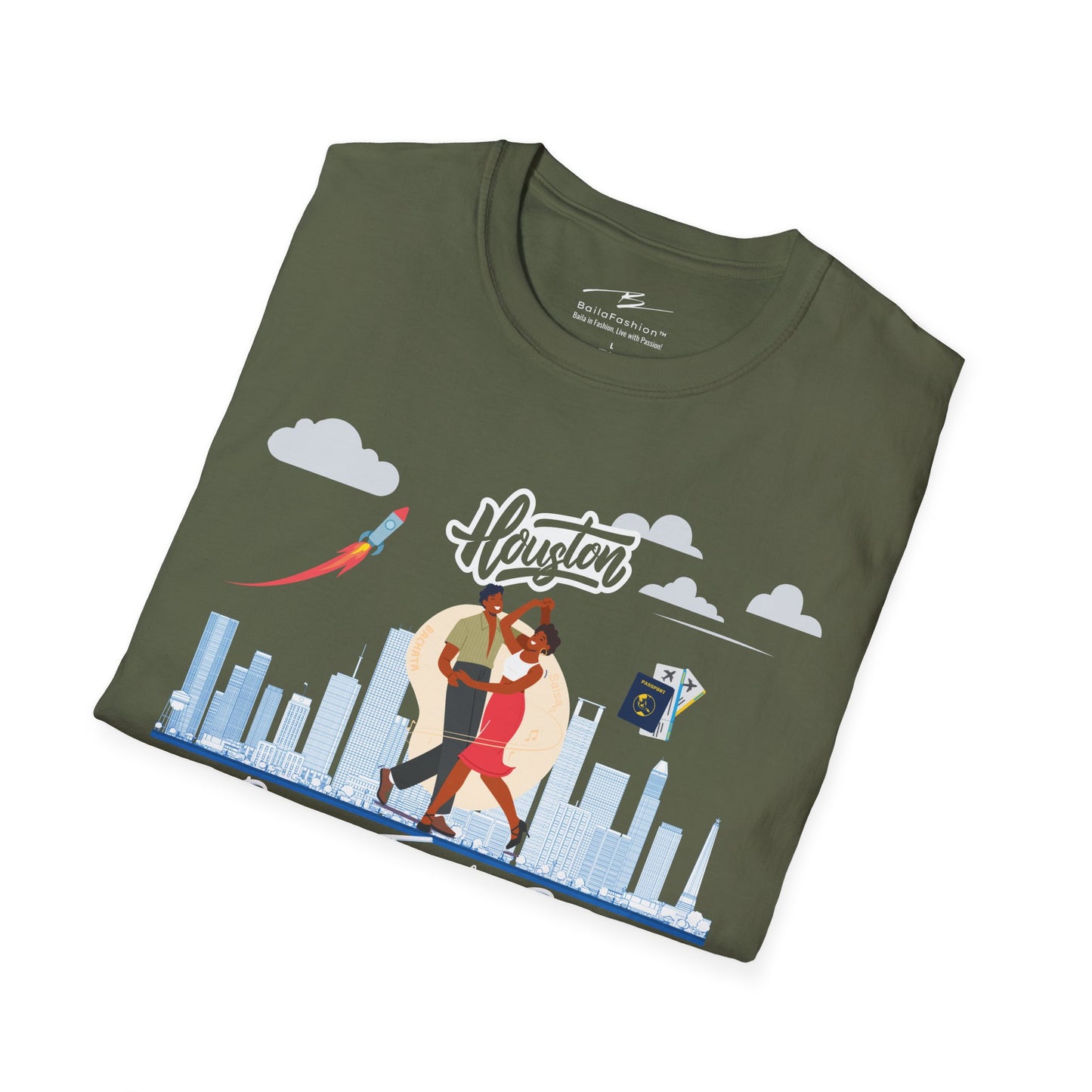 Houston Dance Travel Repeat T-shirt | Space City Latin Dance | Texas Salsa Bachata | Southern Dance Congress Gift | BailaFashion Lifestyle
