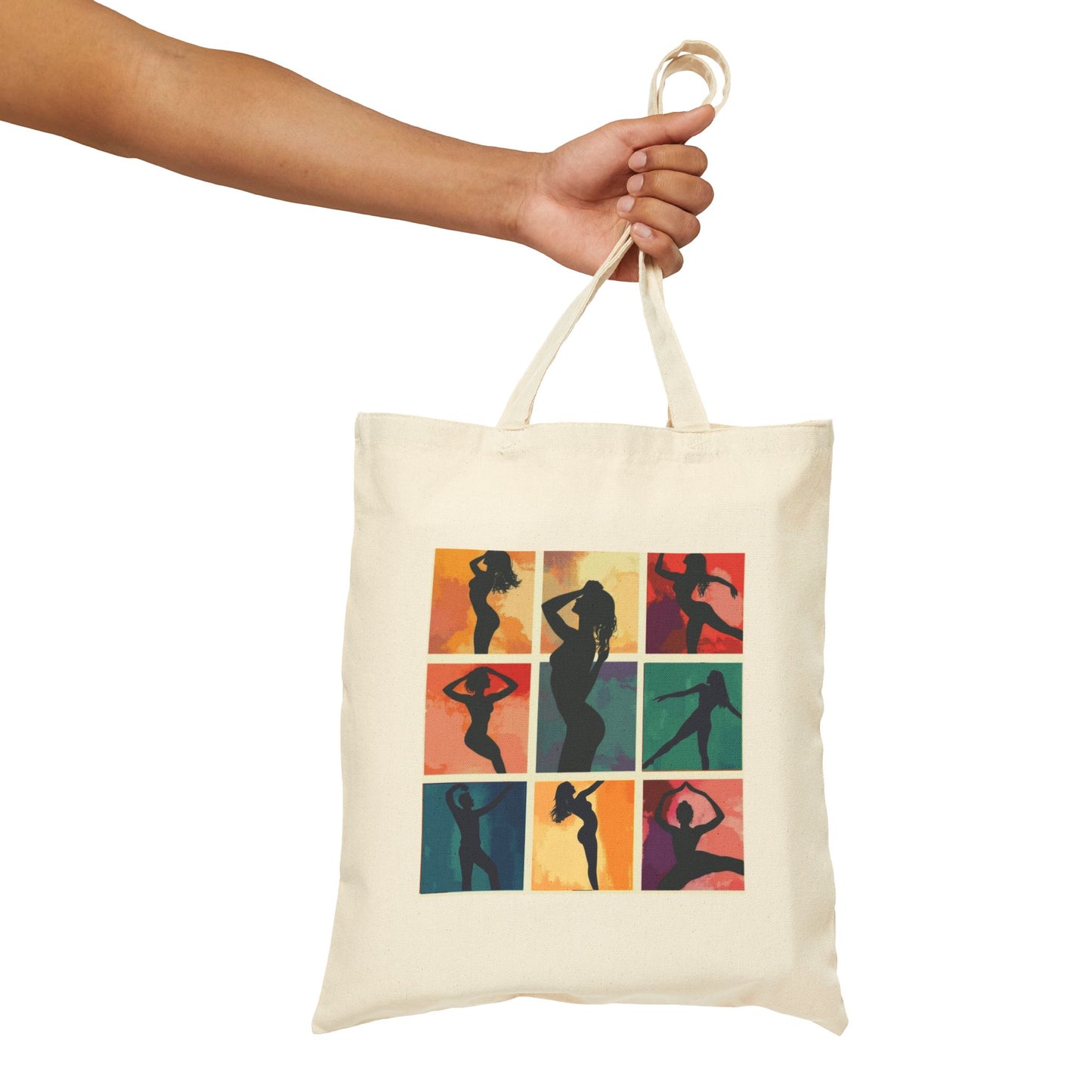 Dance Silhouettes Tote Bag | Latin Body Movement Art | Colorful Dance Poses Collage | Salsa Bachata Carry All | BailaFashion Dance Lifestyle