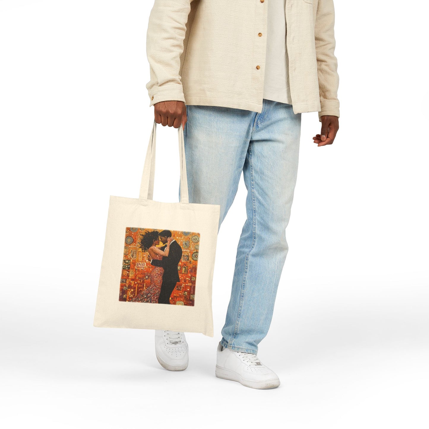 Dance Couple Tote Bag | Mosaic Bachata Art | Close Connection Dance Artwork | Latin Dancer Carry All | BailaFashion Dance Lifestyle