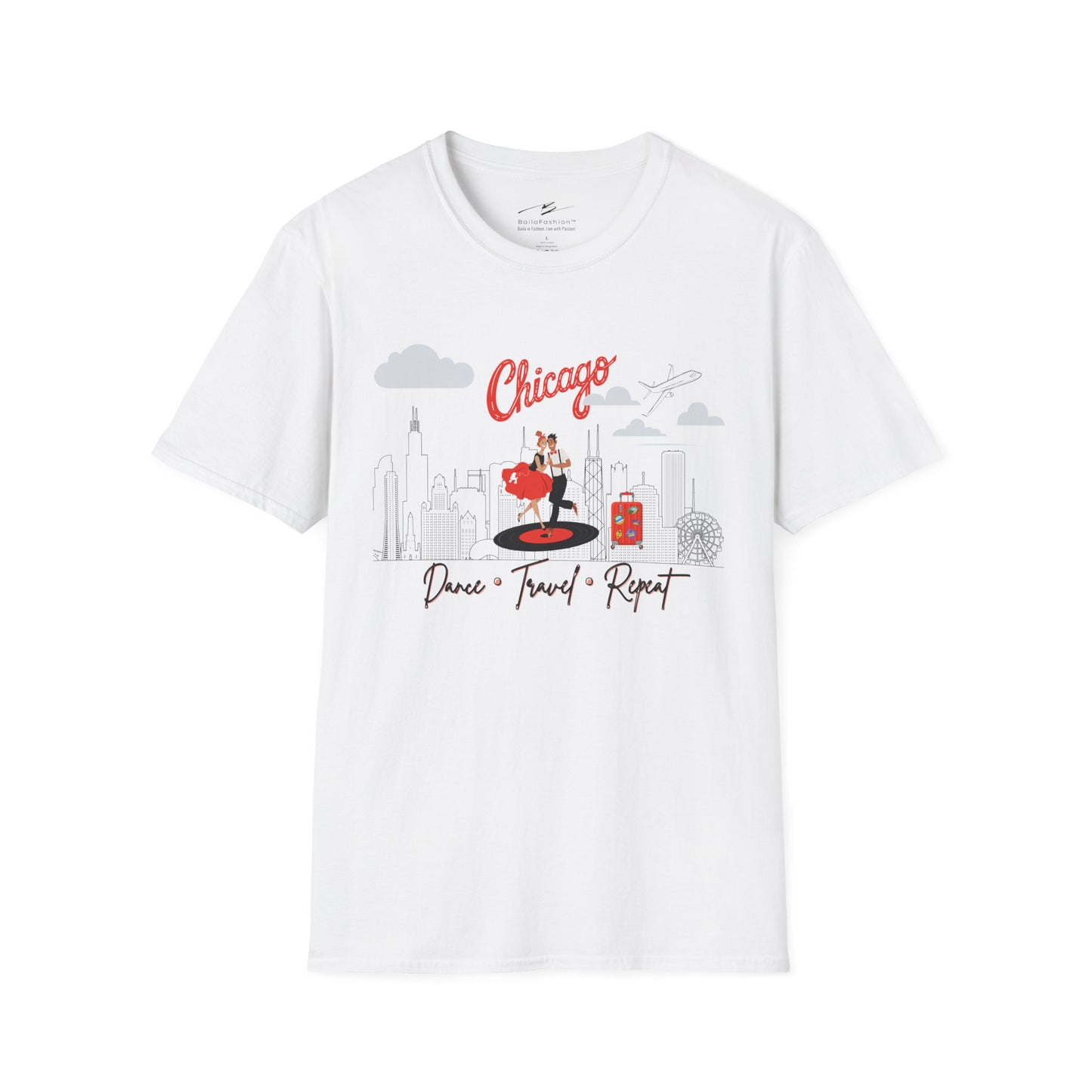 Chicago Dance Travel Repeat T-shirt | Windy City Latin Dance | Chi-town Salsa Bachata | Dance Congress Gift | BailaFashion Dance Lifestyle