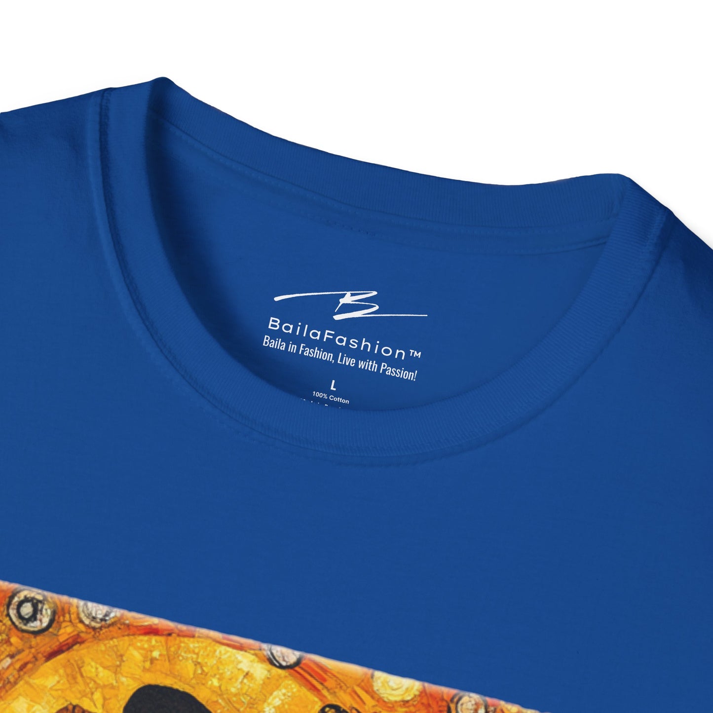 Golden Rhythms Art T-Shirt | Klimt-Inspired Latin Dance Art | Salsa Bachata Couple | Dance Lifestyle StreetWear | BailaFashion Casual Wear