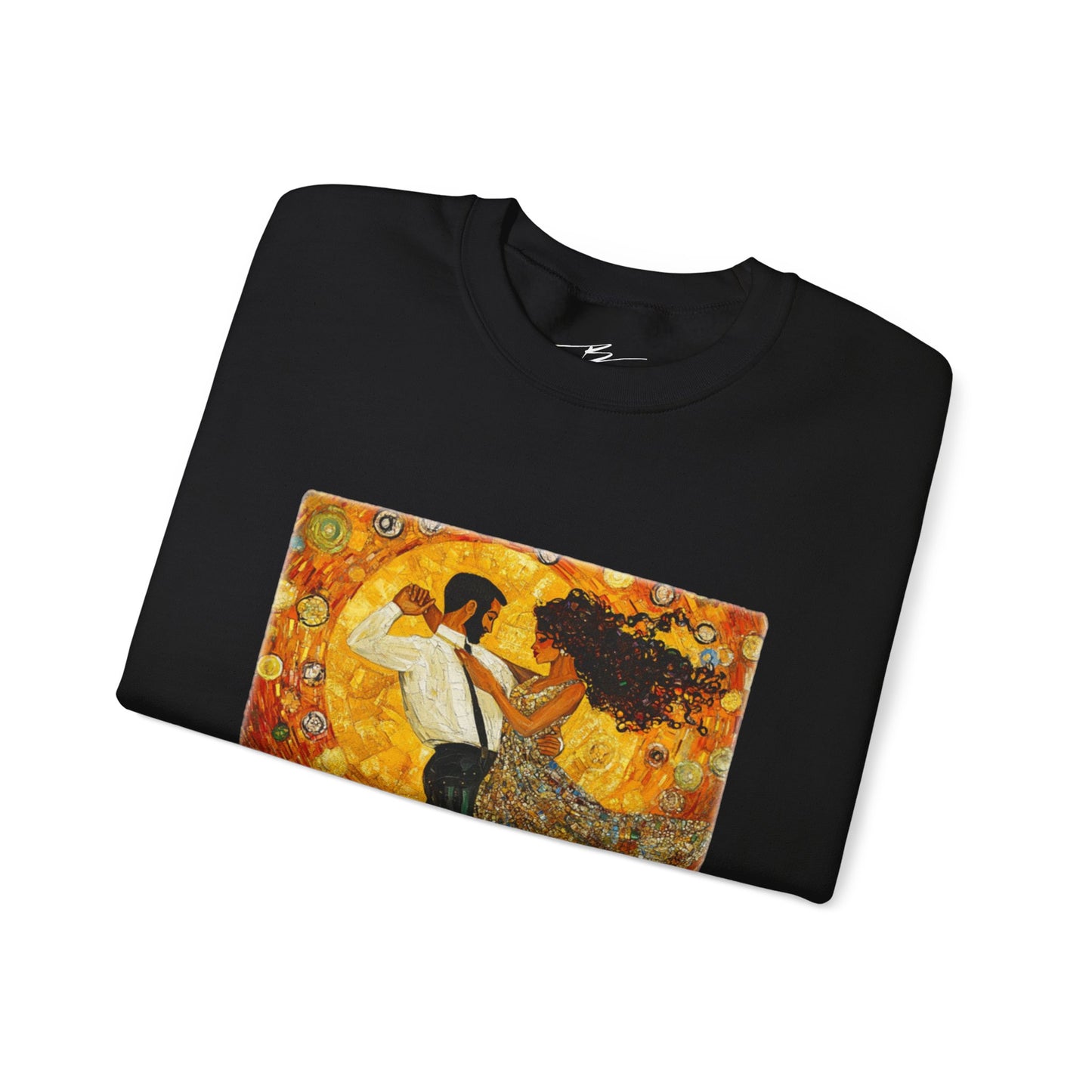 Golden Rhythm Dance Sweatshirt | Latin Dancer Couple | Bachata Salsa | BailaFashion Dance Lifestyle | Klimt Inspired Art | Cozy Sweater