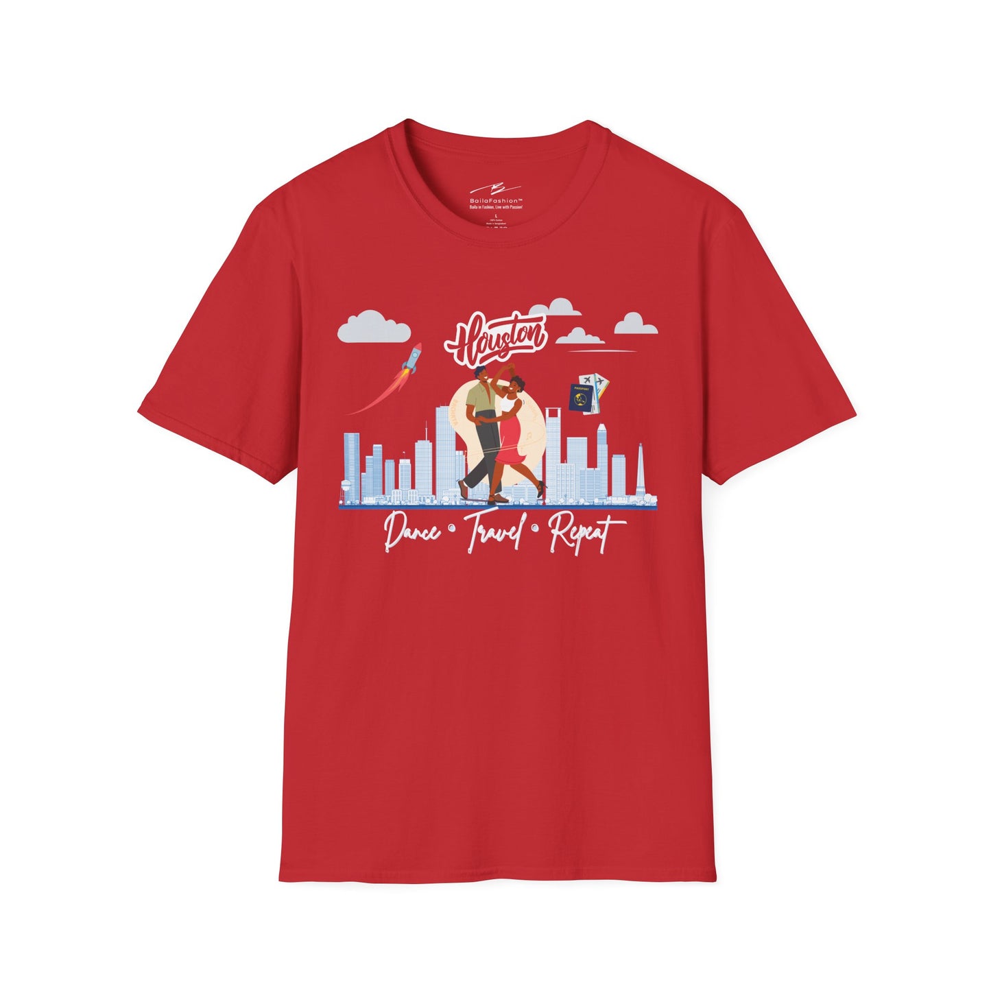 Houston Dance Travel Repeat T-shirt | Space City Latin Dance | Texas Salsa Bachata | Southern Dance Congress Gift | BailaFashion Lifestyle