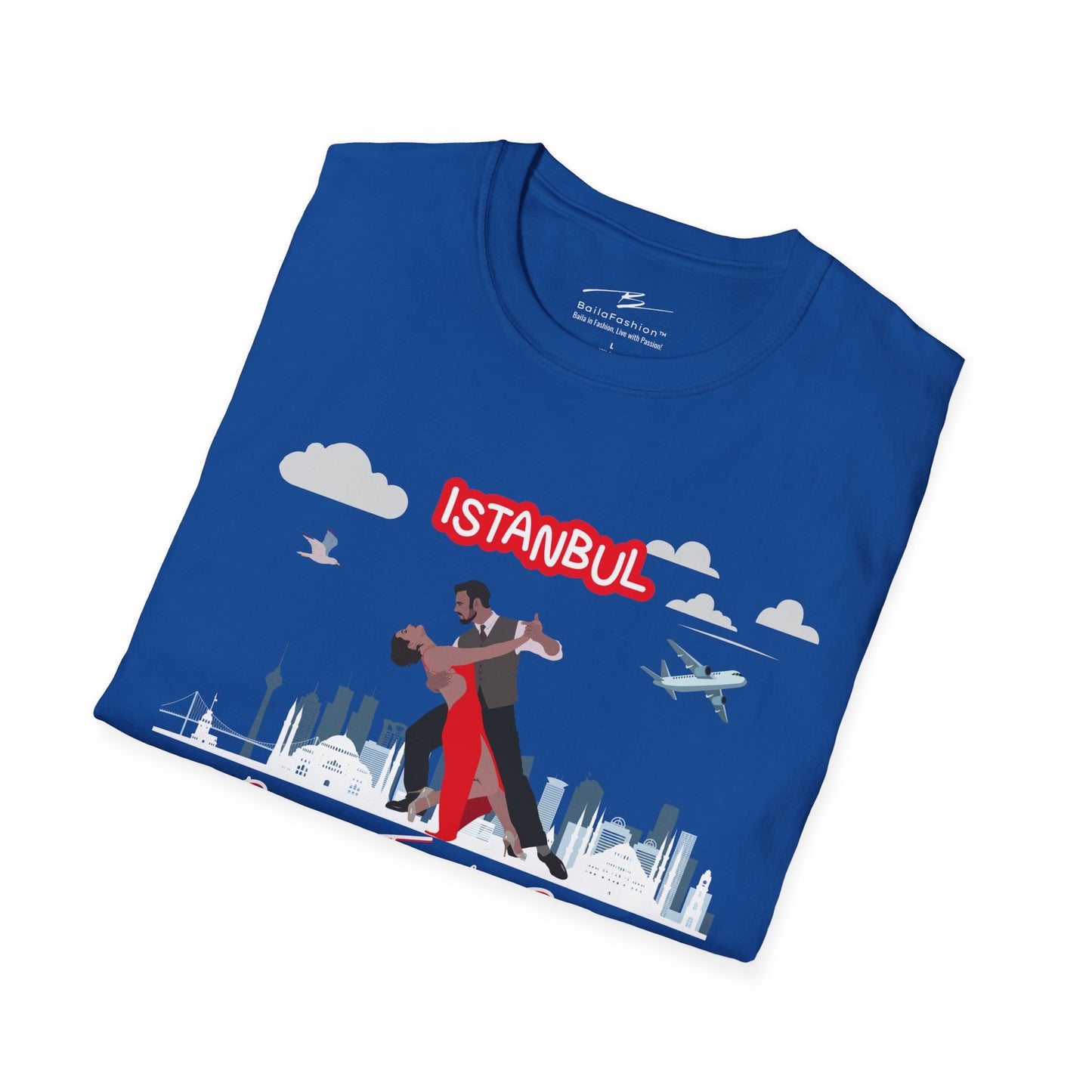 Istanbul Dance Travel Repeat T-Shirt | Turkish Bachata Dancers Skyline Tee | Class Practice Festivals Matching Couple Tops | Dance Lifestyle