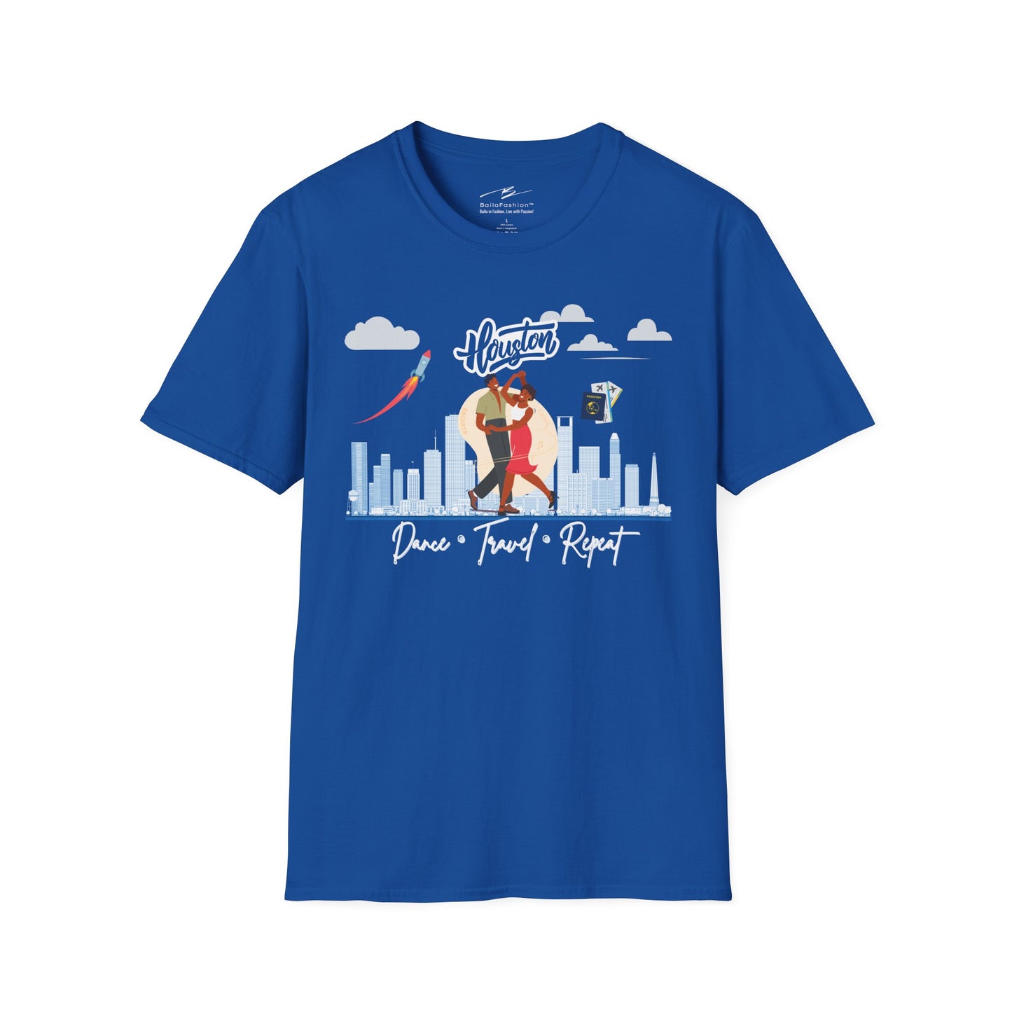 Houston Dance Travel Repeat T-shirt | Space City Latin Dance | Texas Salsa Bachata | Southern Dance Congress Gift | BailaFashion Lifestyle