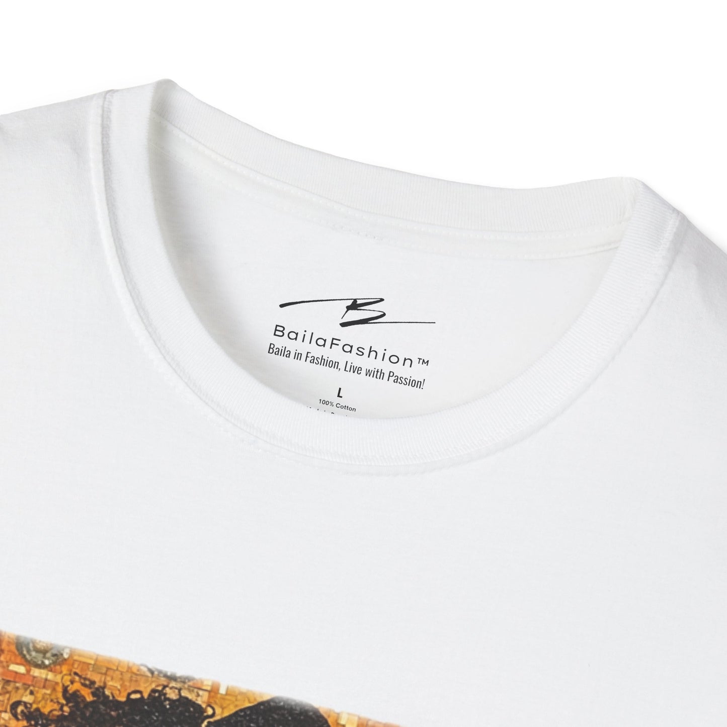 Amber Embrace T-Shirt | Klimt-Inspired Latin Dance Art | Salsa Bachata Couple | Dance Practice Wear | BailaFashion Streewear | Unisex Tee