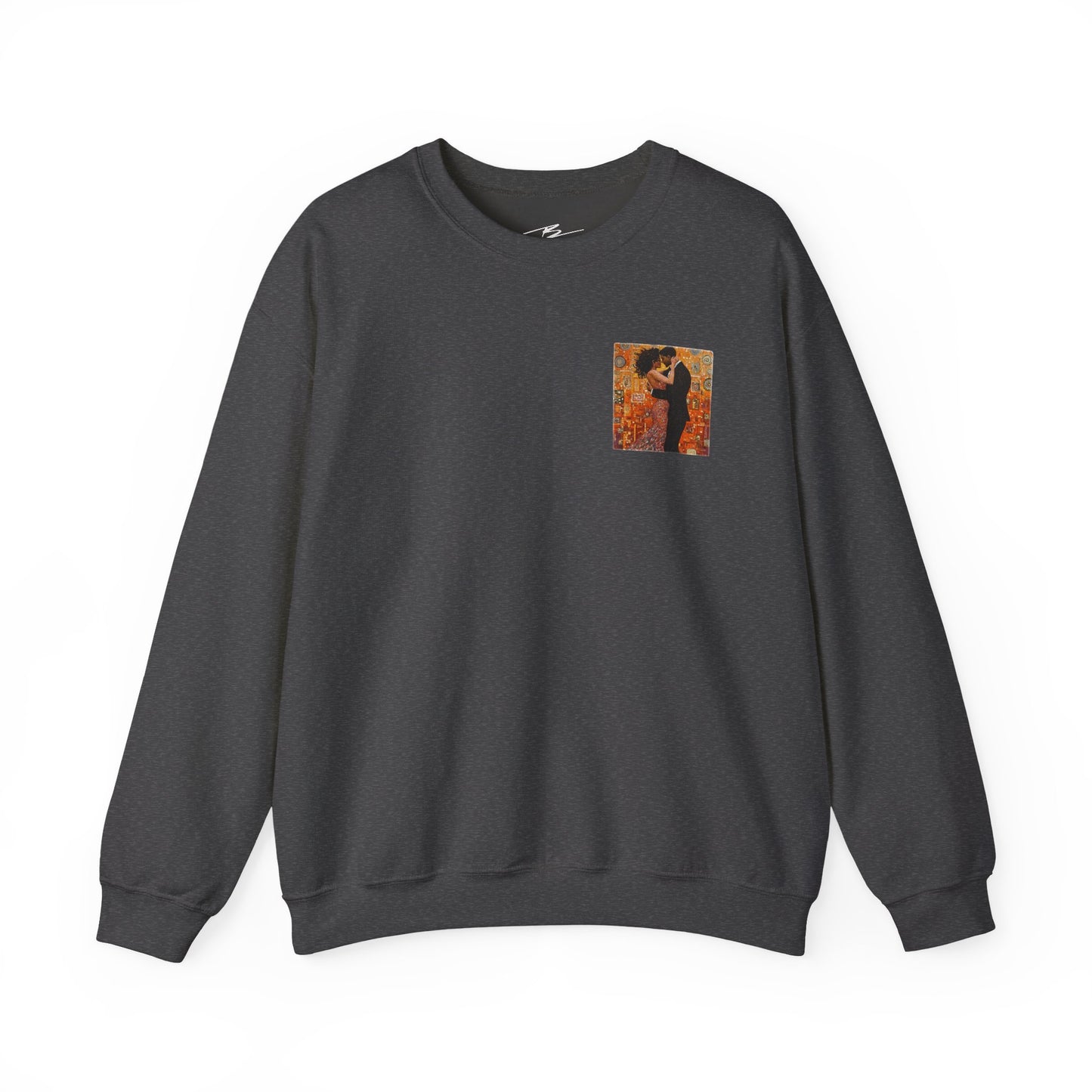 Amber Embrace Art Sweatshirt | Klimt Inspired Latin Dance | Salsa Bachata | Unisex Crewneck | Dance Practice Wear | BailaFashion Streewear