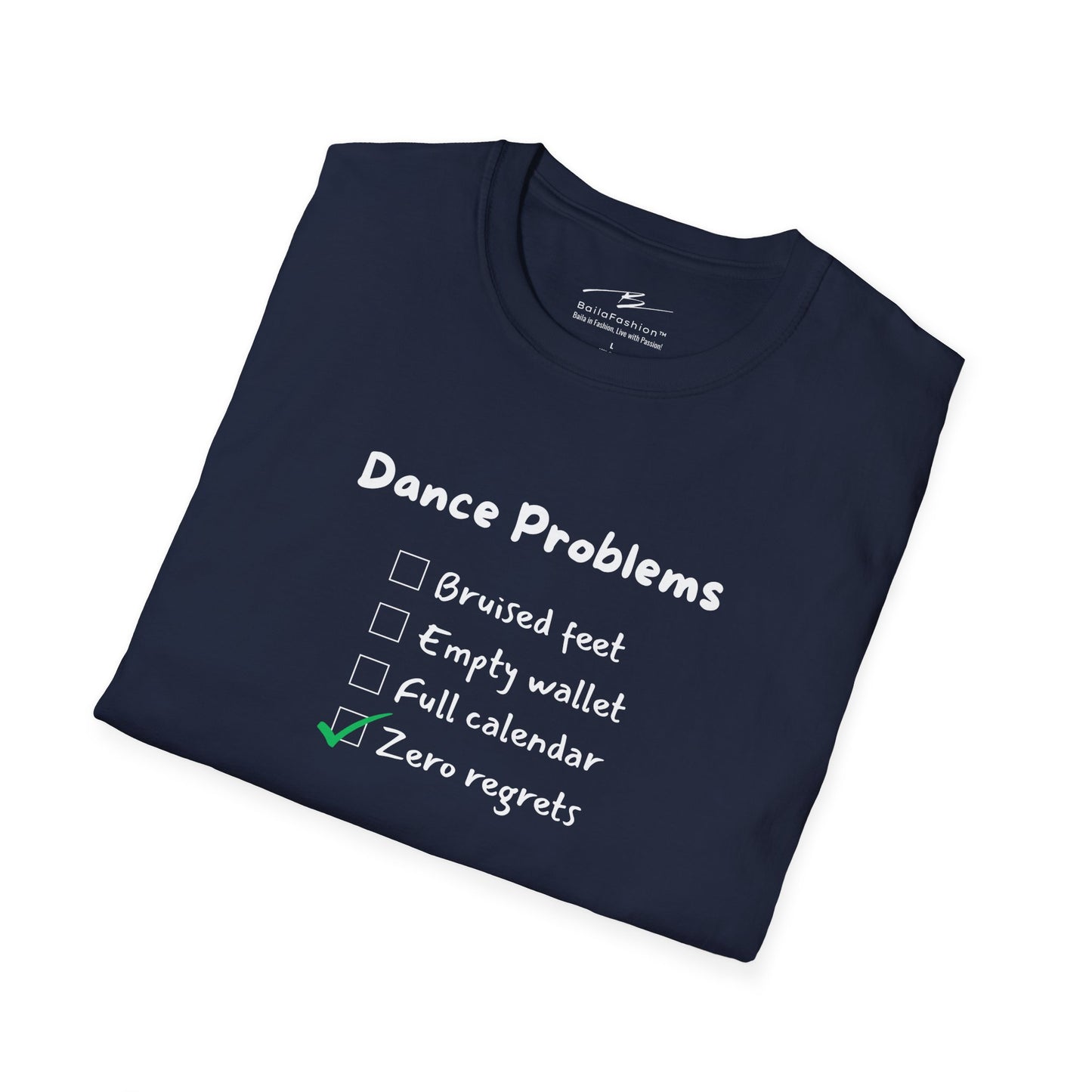 Dance Problems Checklist T-Shirt | Latin Dancer Humor | Salsa Bachata Tee | Zero Regrets Dance Life | Dance Lifestyle | Matching Couple Tops