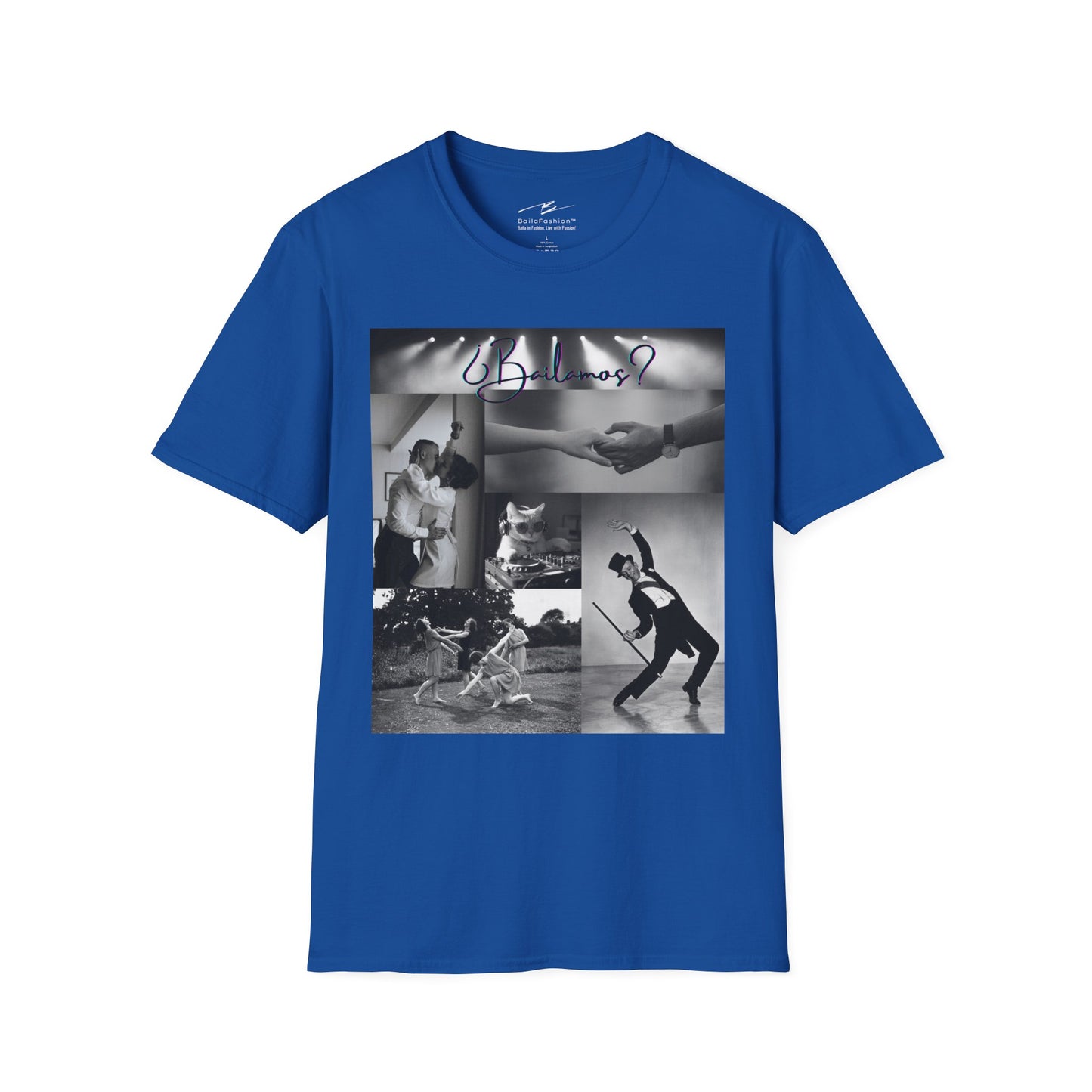 Bailamos Dance Collage T-shirt | DJ Cat Latin Dance Moments | Vintage Dance Couples | Matching Dance Tops | Dance Lifestyle | Practice Tee