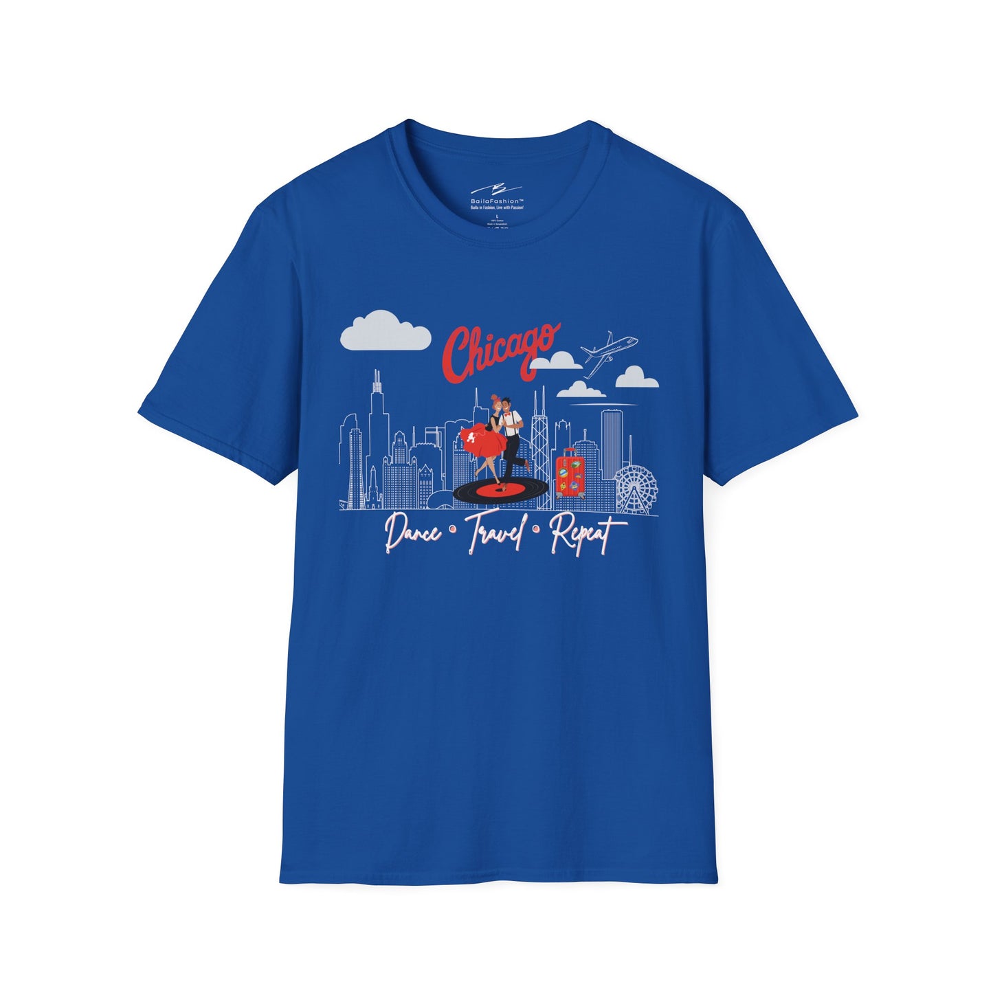 Chicago Dance Travel Repeat T-shirt | Windy City Latin Dance | Chi-town Salsa Bachata | Dance Congress Gift | BailaFashion Dance Lifestyle