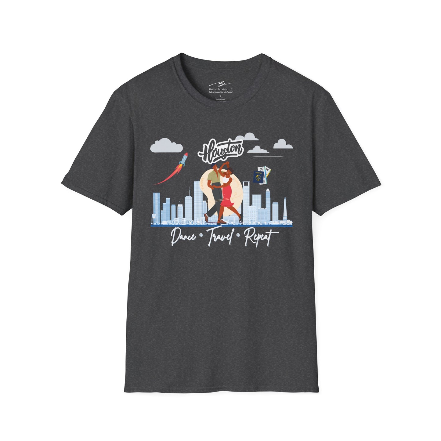 Houston Dance Travel Repeat T-shirt | Space City Latin Dance | Texas Salsa Bachata | Southern Dance Congress Gift | BailaFashion Lifestyle