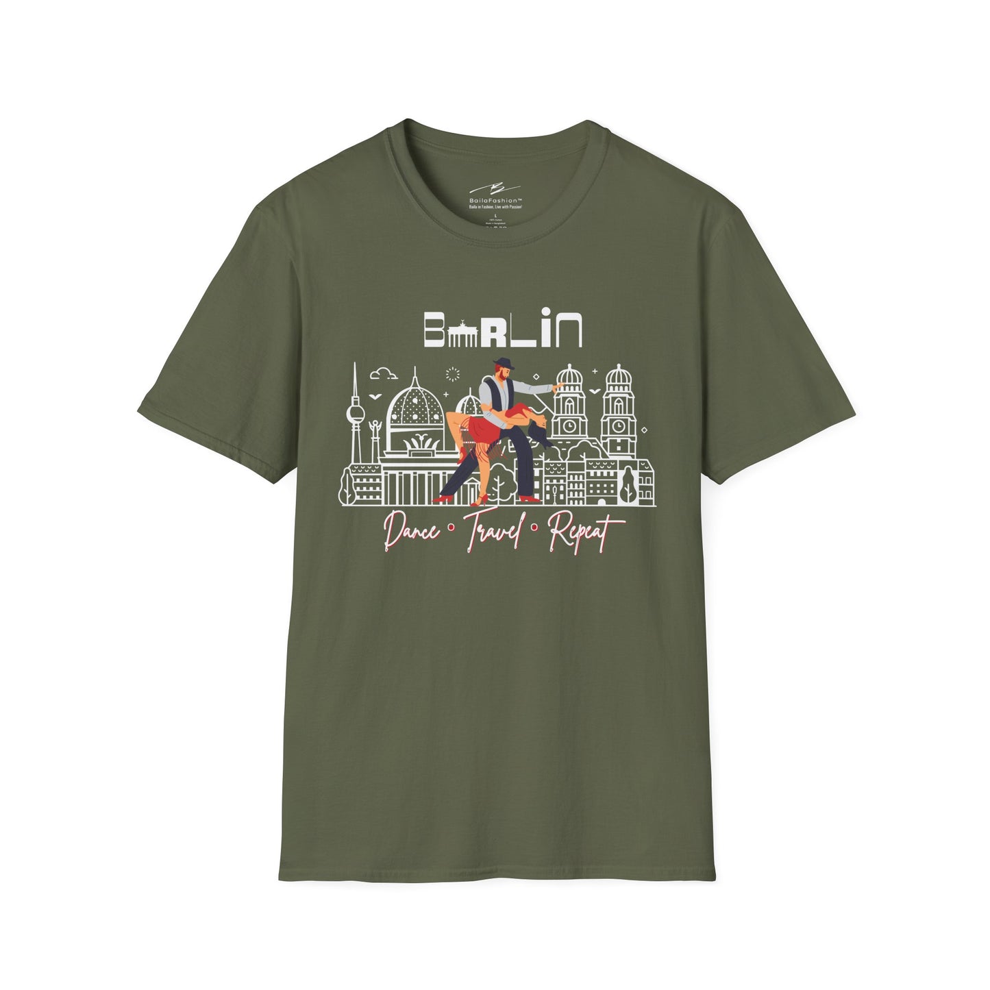 Berlin Dance Travel Repeat T-Shirt | Salsa Bachata Lovers Tee | Dance Lifestyle Shirt for Classes Socials Festivals | Matching Couple Tops