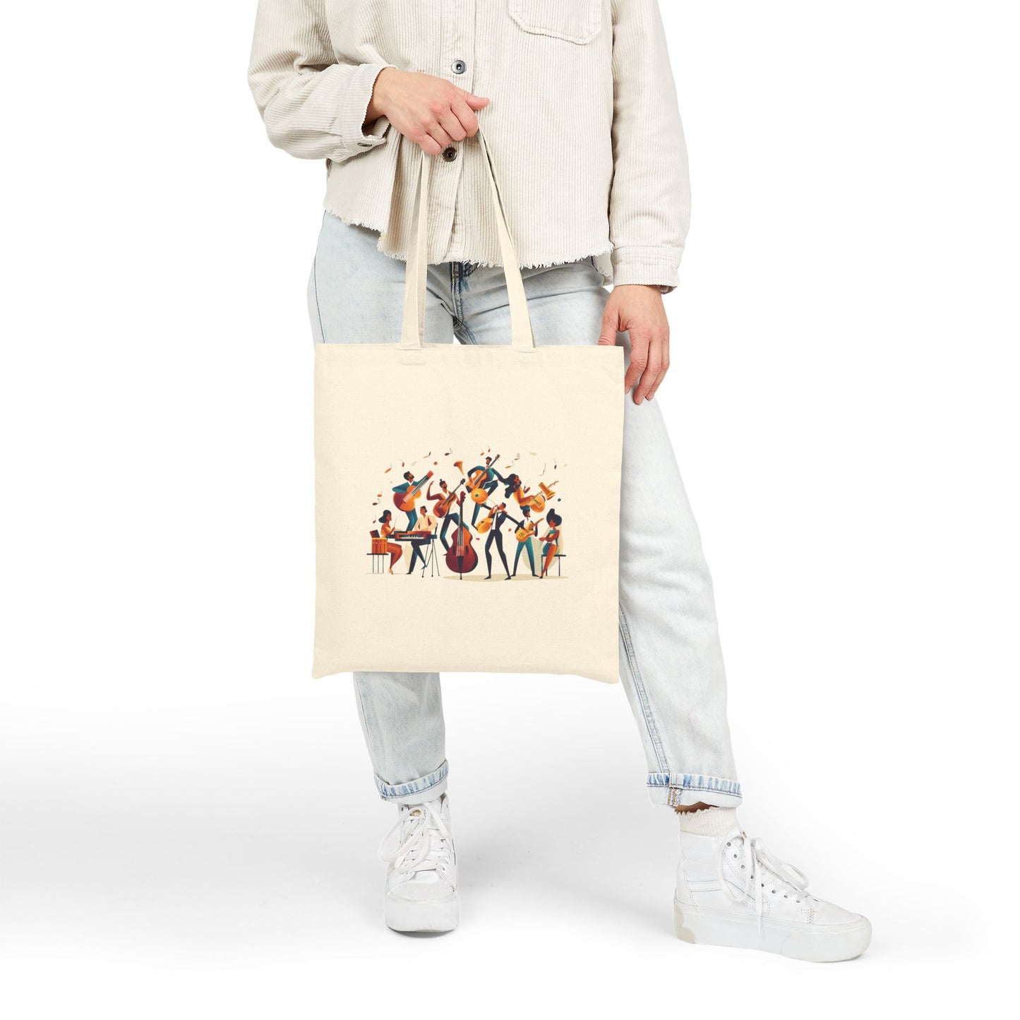 Latin Jazz Band Tote Bag | Modern Music Art | Salsa Orchestra Illustration | Musician Dancer Gift | BailaFashion Dance Lifestyle