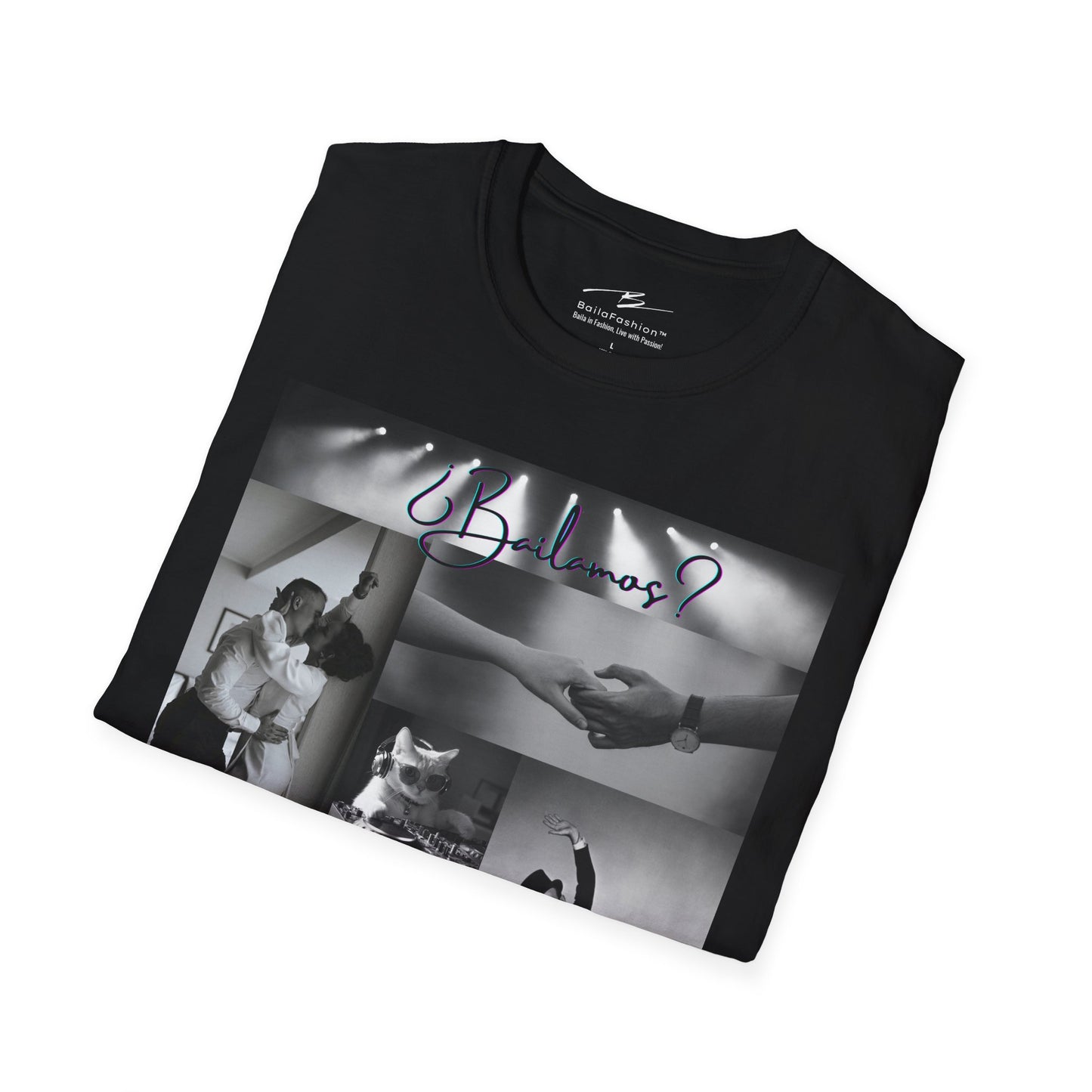 Bailamos Dance Collage T-shirt | DJ Cat Latin Dance Moments | Vintage Dance Couples | Matching Dance Tops | Dance Lifestyle | Practice Tee