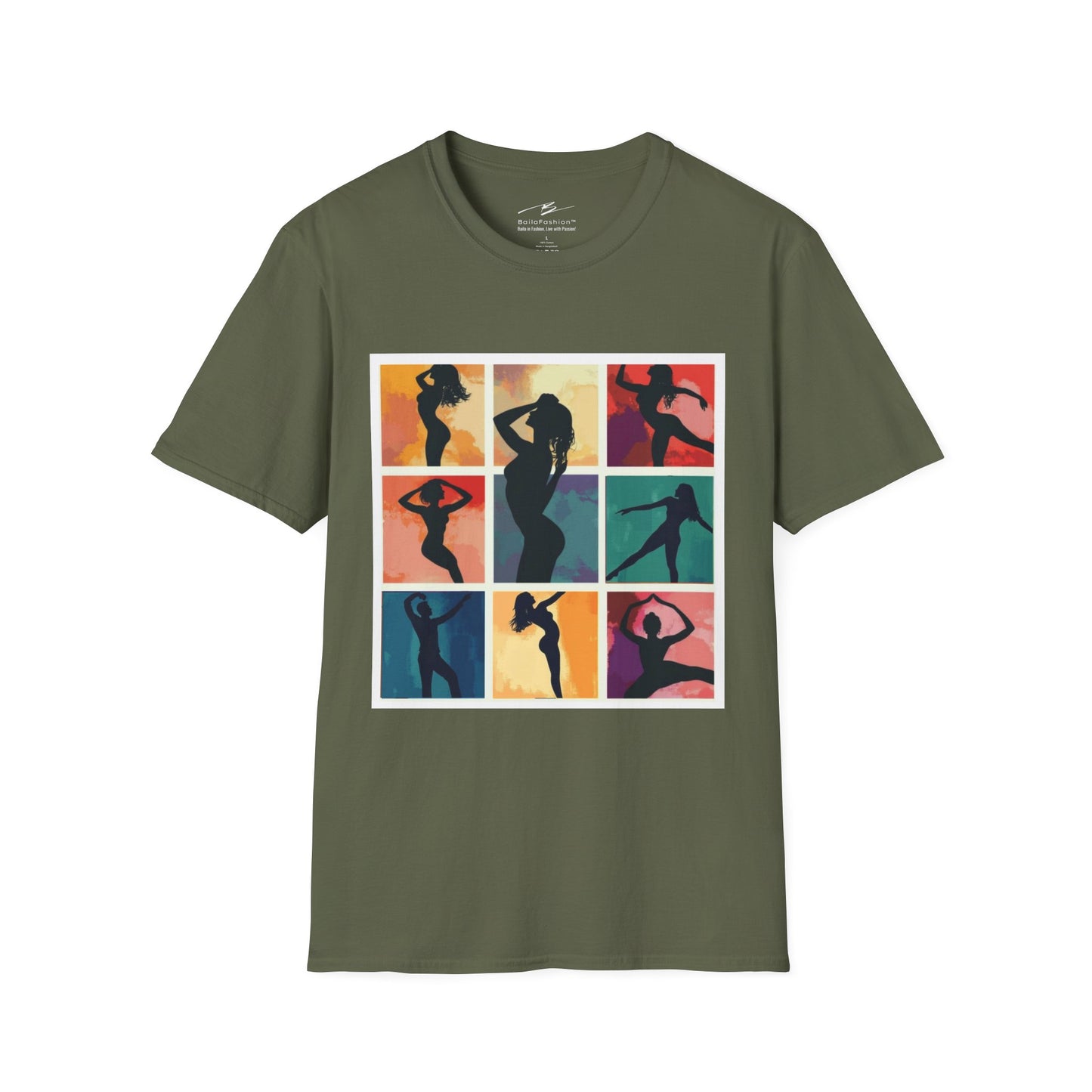 Dance Silhouette Grid T-Shirt | Colorful Dancer Collage Tee | Modern Dance Art | Contemporary Ballet Jazz Hip-Hop | Vibrant Dance Shirt