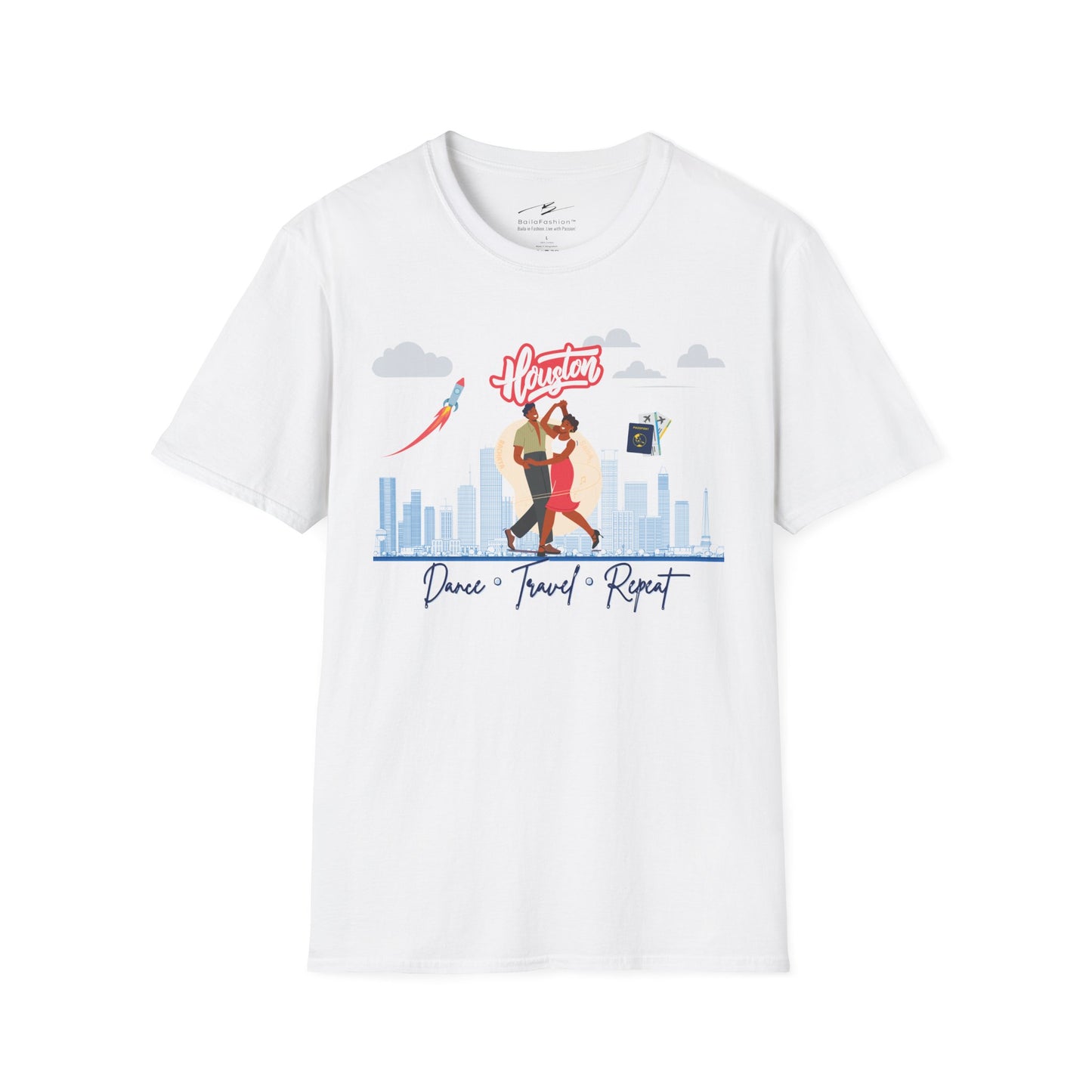 Houston Dance Travel Repeat T-shirt | Space City Latin Dance | Texas Salsa Bachata | Southern Dance Congress Gift | BailaFashion Lifestyle