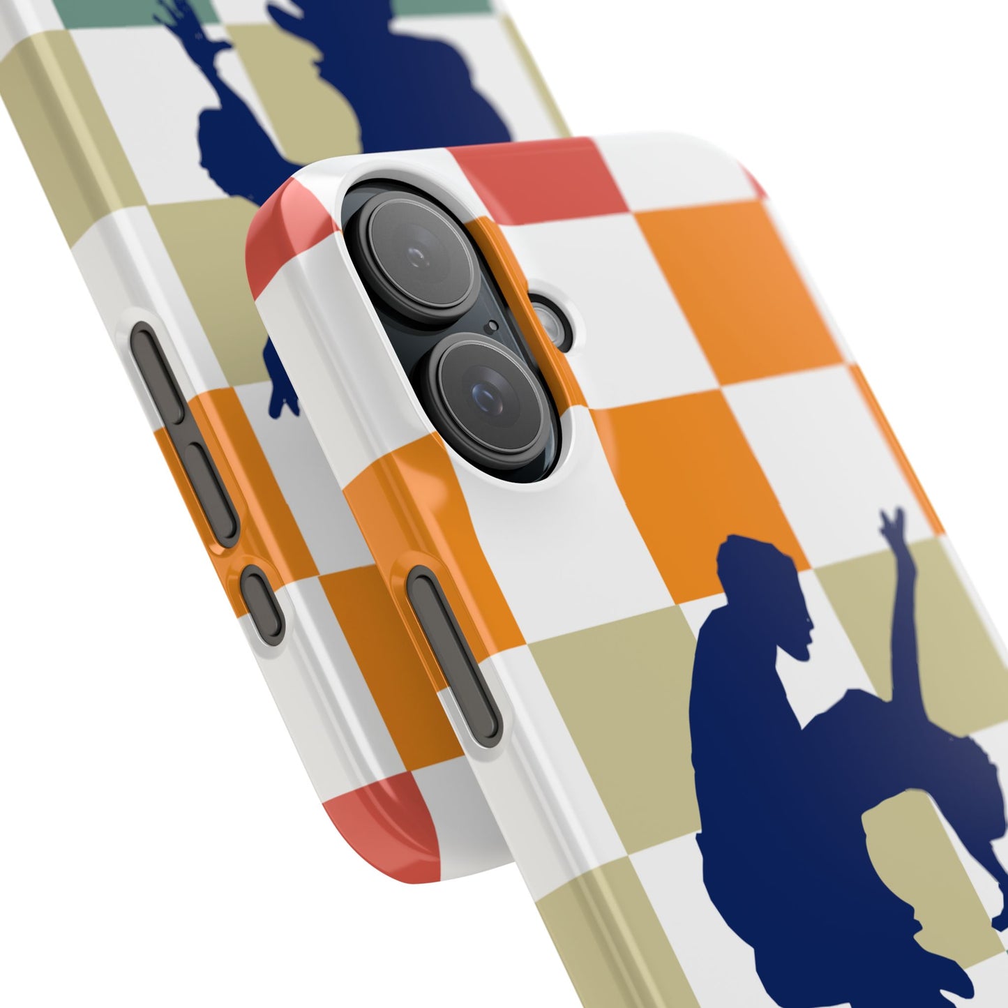 Bachata Dip iPhone Case | Retro Dance Silhouette | Colorful Checkerboard Design | BailaFashion Dance Lifestyle