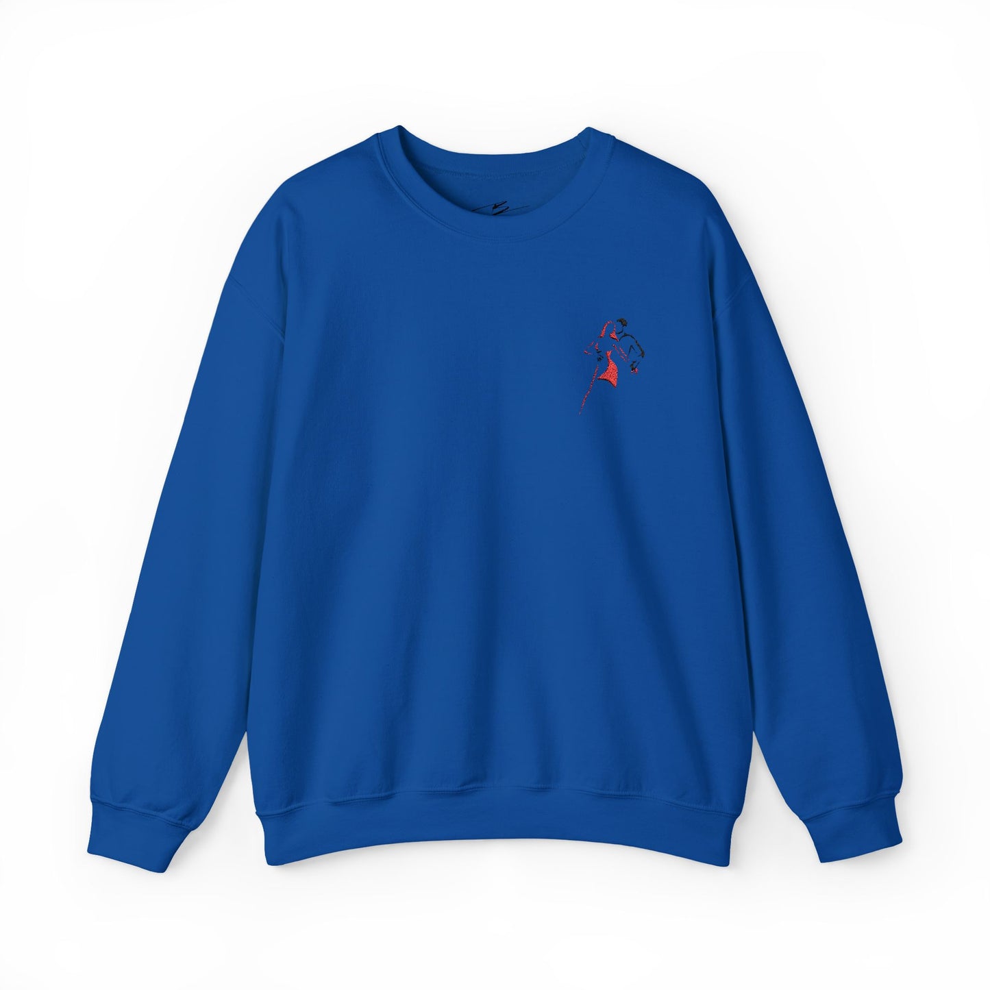Latin Dance Couple Embroidered Sweatshirt | Salsa Bachata Dancer Art | Elegant Red Black Design | BailaFashion Sweater | Dance Practice Wear
