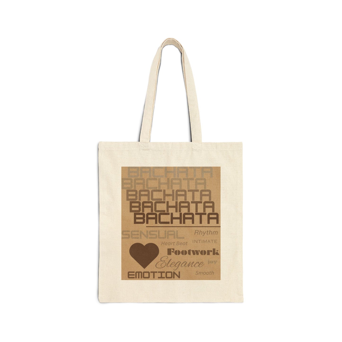Bachata Typography Tote Bag | Sensual Dance Words | Heart Beat Emotion Elegance | Latin Dance | Dance Lifestyle | Ethically Made Carrier