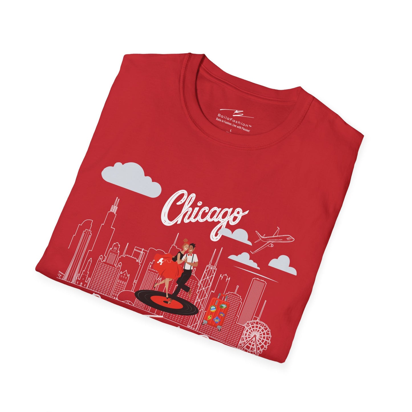 Chicago Dance Travel Repeat T-shirt | Windy City Latin Dance | Chi-town Salsa Bachata | Dance Congress Gift | BailaFashion Dance Lifestyle
