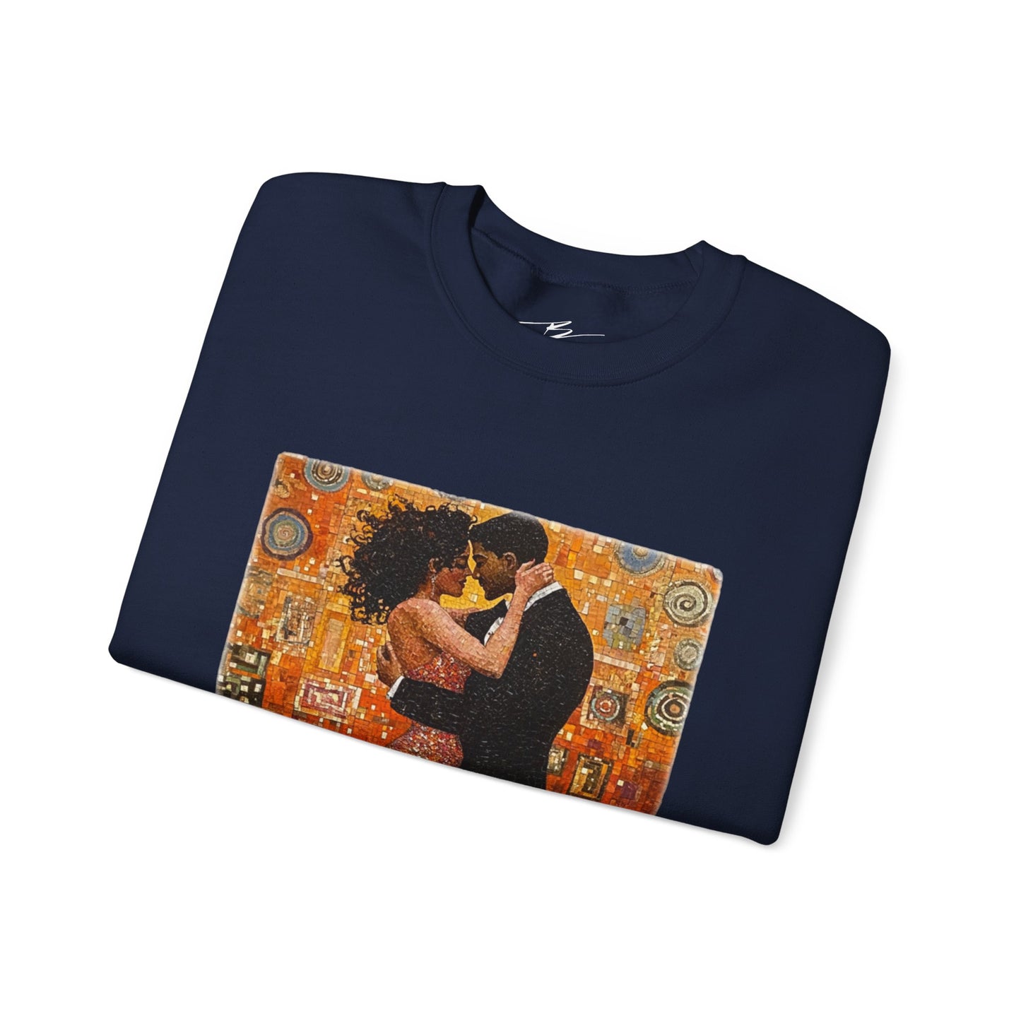 Amber Embrace Art Sweatshirt | Klimt-Inspired Latin Dance | Bachata Romance | BailaFashion Couple Streetwear | Dance Lifestyle Apparell