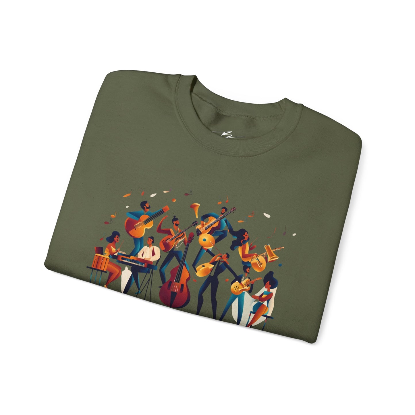Salsa Orchestra Band Sweatshirt | Modern Music Art | Latin Jazz Illustration | Musician Dancer Gift | BailaFashion Comfy Couple Casual Wear