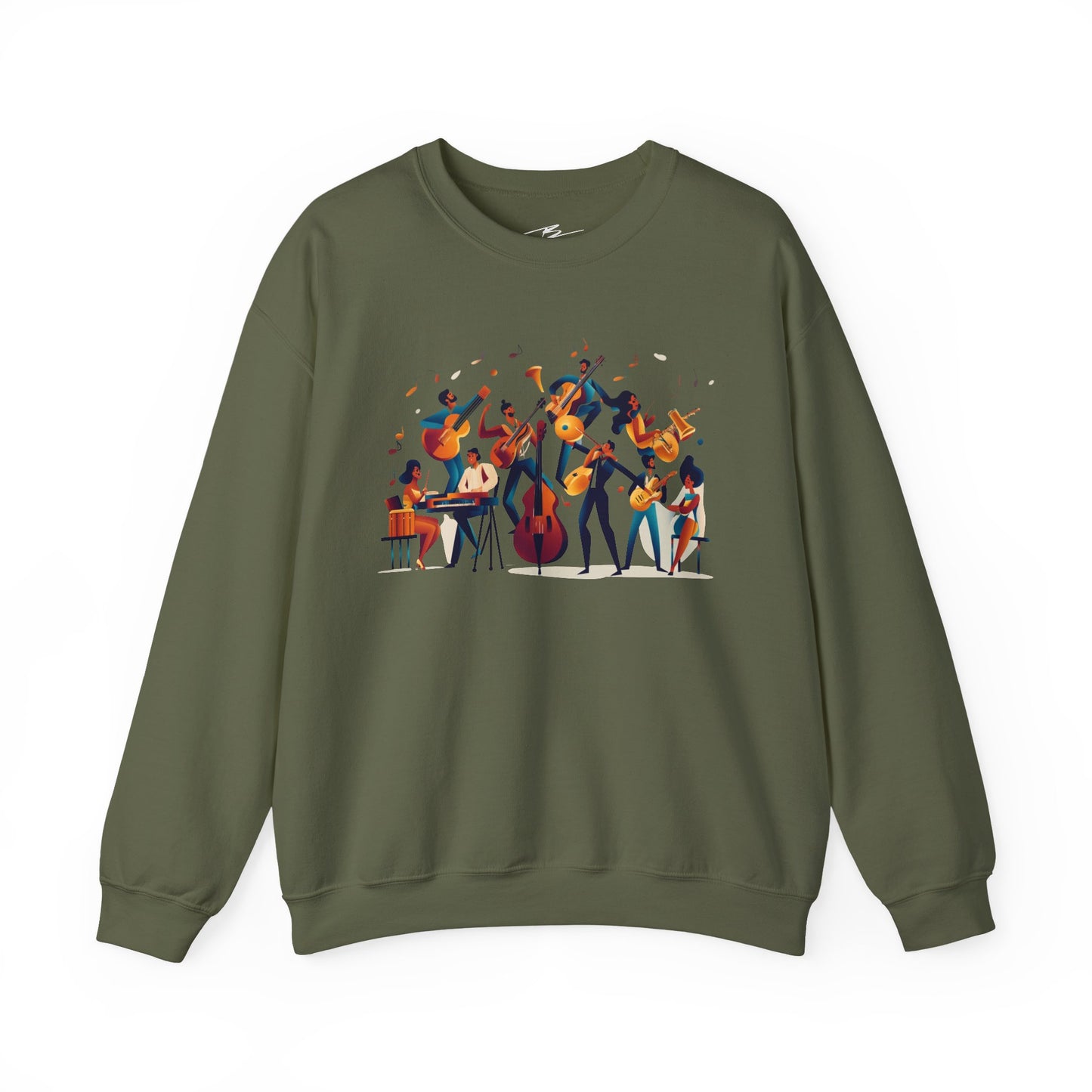 Salsa Orchestra Band Sweatshirt | Modern Music Art | Latin Jazz Illustration | Musician Dancer Gift | BailaFashion Comfy Couple Casual Wear
