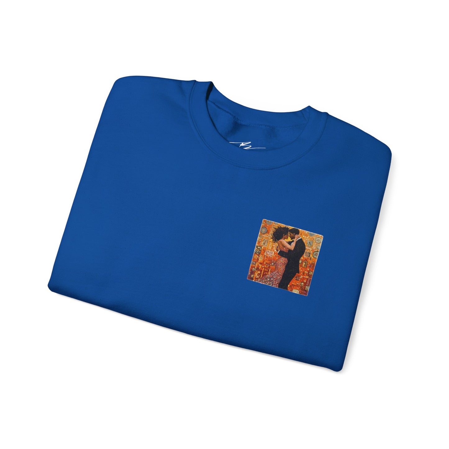 Amber Embrace Art Sweatshirt | Klimt Inspired Latin Dance | Salsa Bachata | Unisex Crewneck | Dance Practice Wear | BailaFashion Streewear