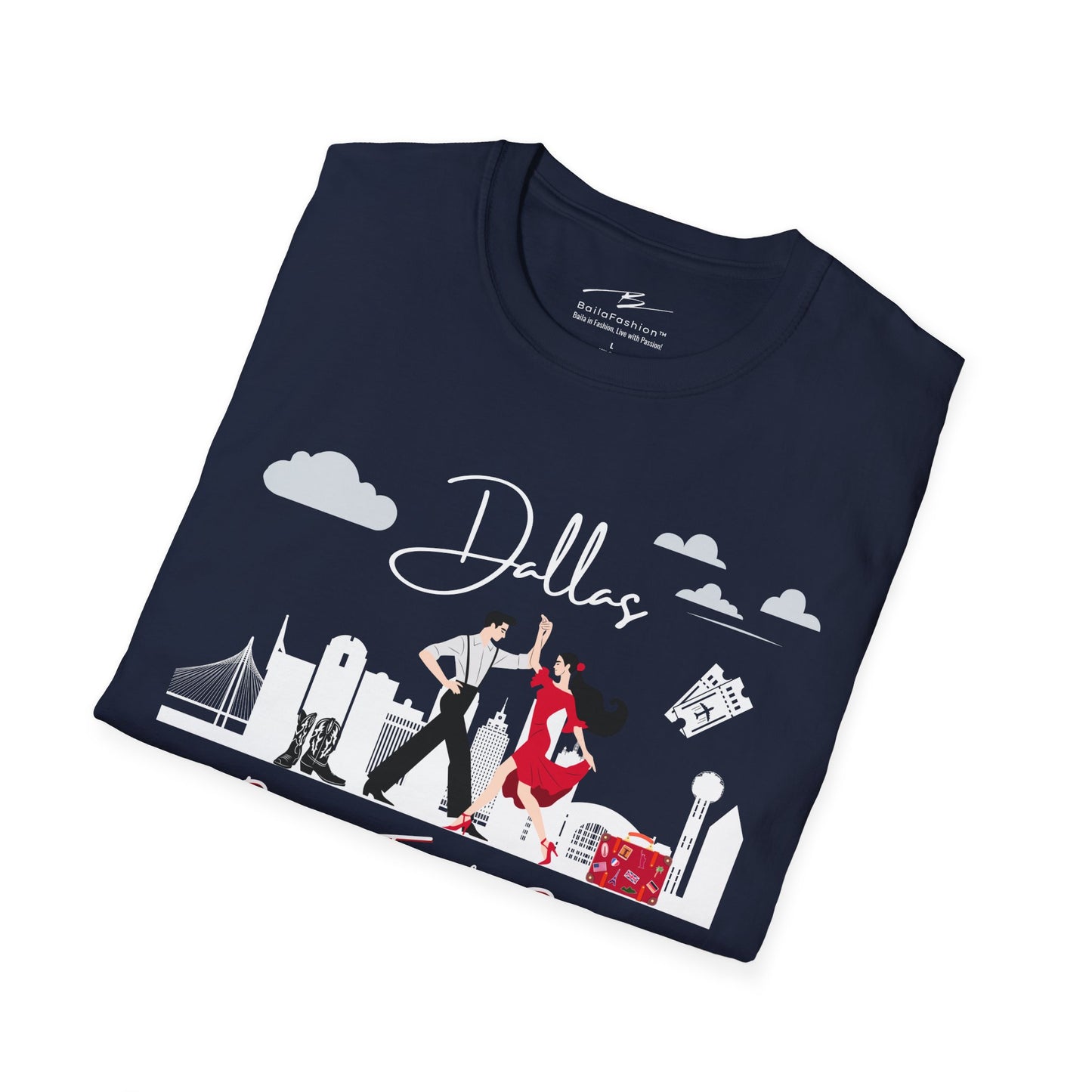 Dallas Dance Travel Repeat T-shirt | Big D Latin Dance Scene | Texas Salsa Bachata | Cowboy Boot Dance Gift | BailaFashion Dance Lifestyle