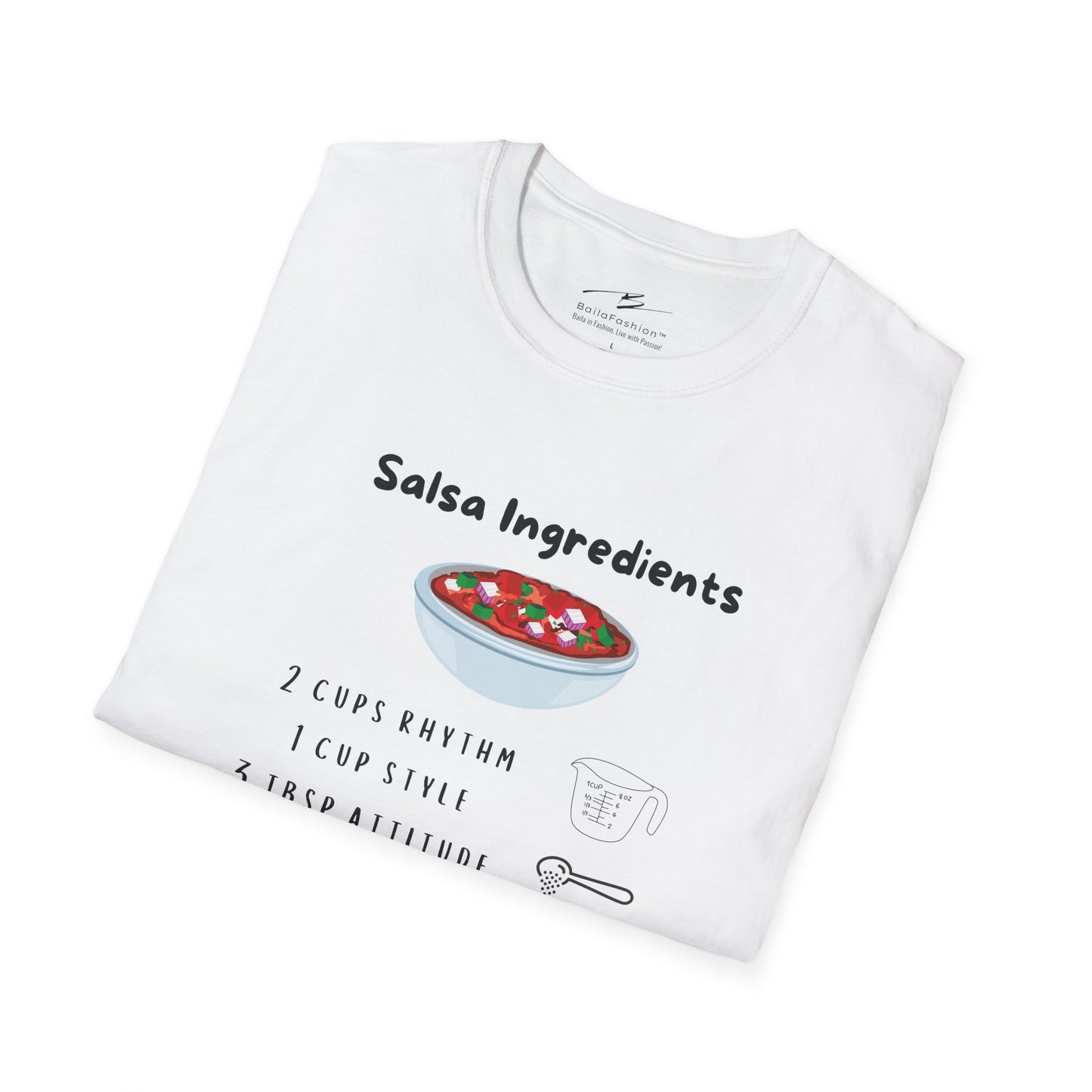 Salsa Ingredients Recipe T-Shirt | Latin Dance Humor | Rhythm Style Attitude | Dancer Gift | Dance Lifestyle | Matching Couple Tops