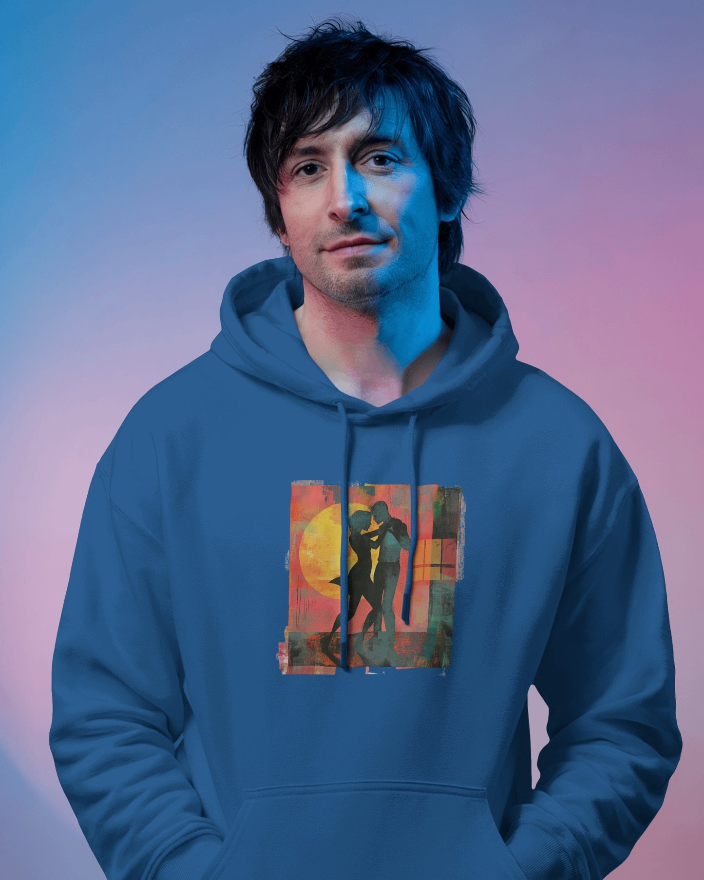 Sunset Connection Hoodie | Latin Dance Silhouette Art | Salsa Bachata Dancer Gift | Vibrant Dance Embrace | BailaFashion Dance Lifestyle