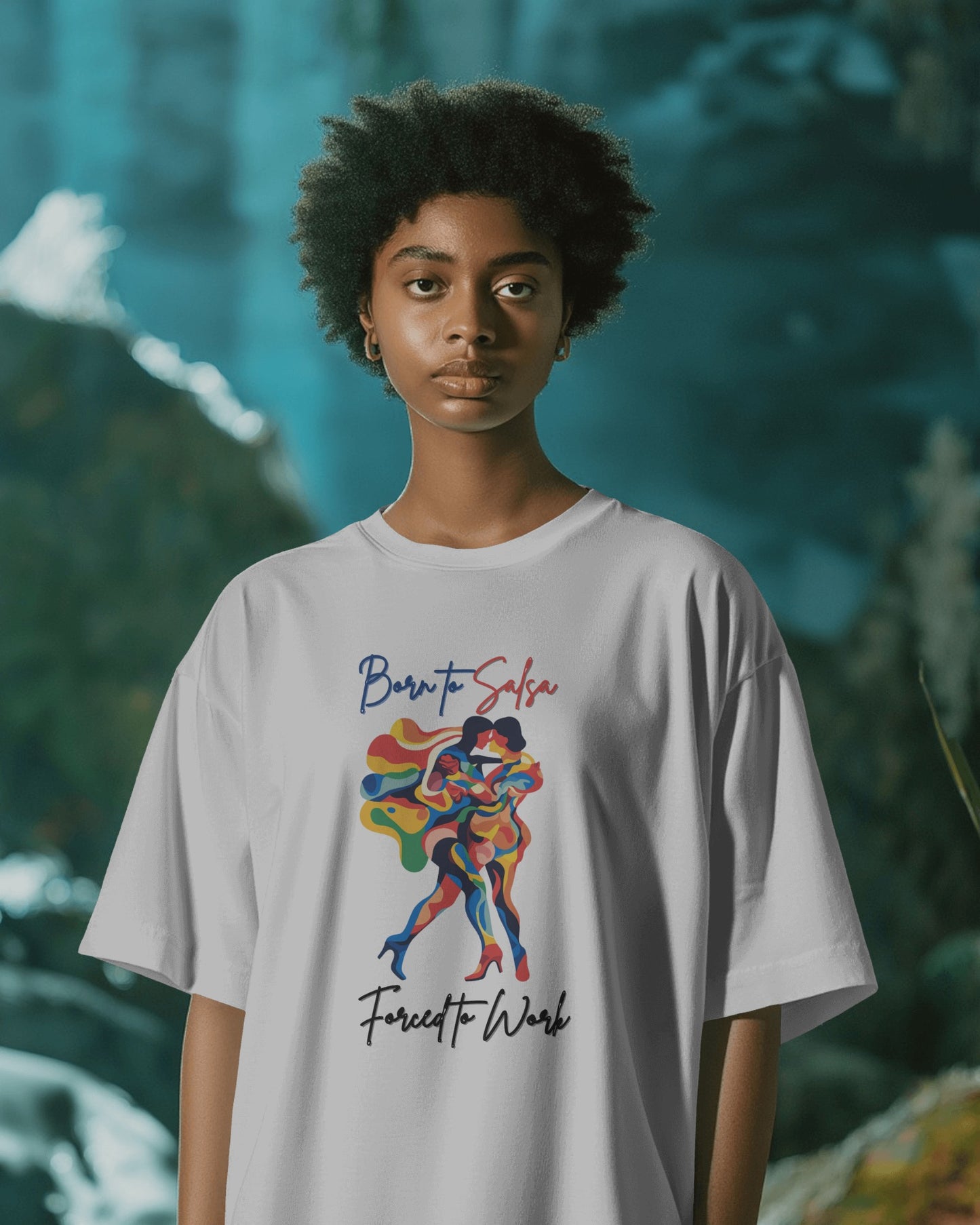 Born To Salsa Forced To Work T-Shirt | Latin Dance Tee | Vibrant Salsa Dancer Shirt | Funny Dance Gift | Colorful Dance Apparel | Daily Wear