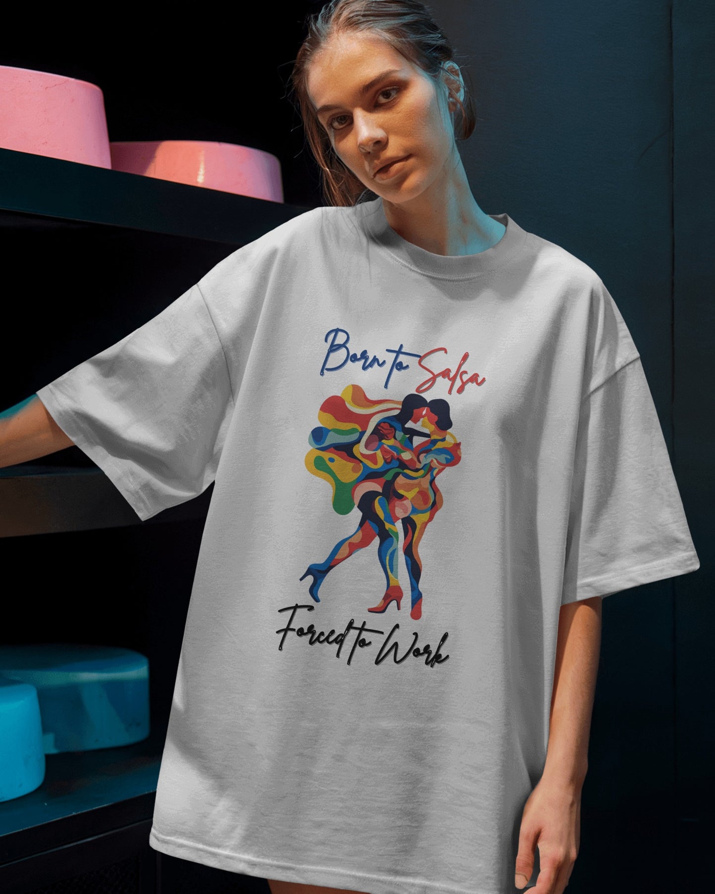 Born To Salsa Forced To Work T-Shirt | Latin Dance Tee | Vibrant Salsa Dancer Shirt | Funny Dance Gift | Colorful Dance Apparel | Daily Wear