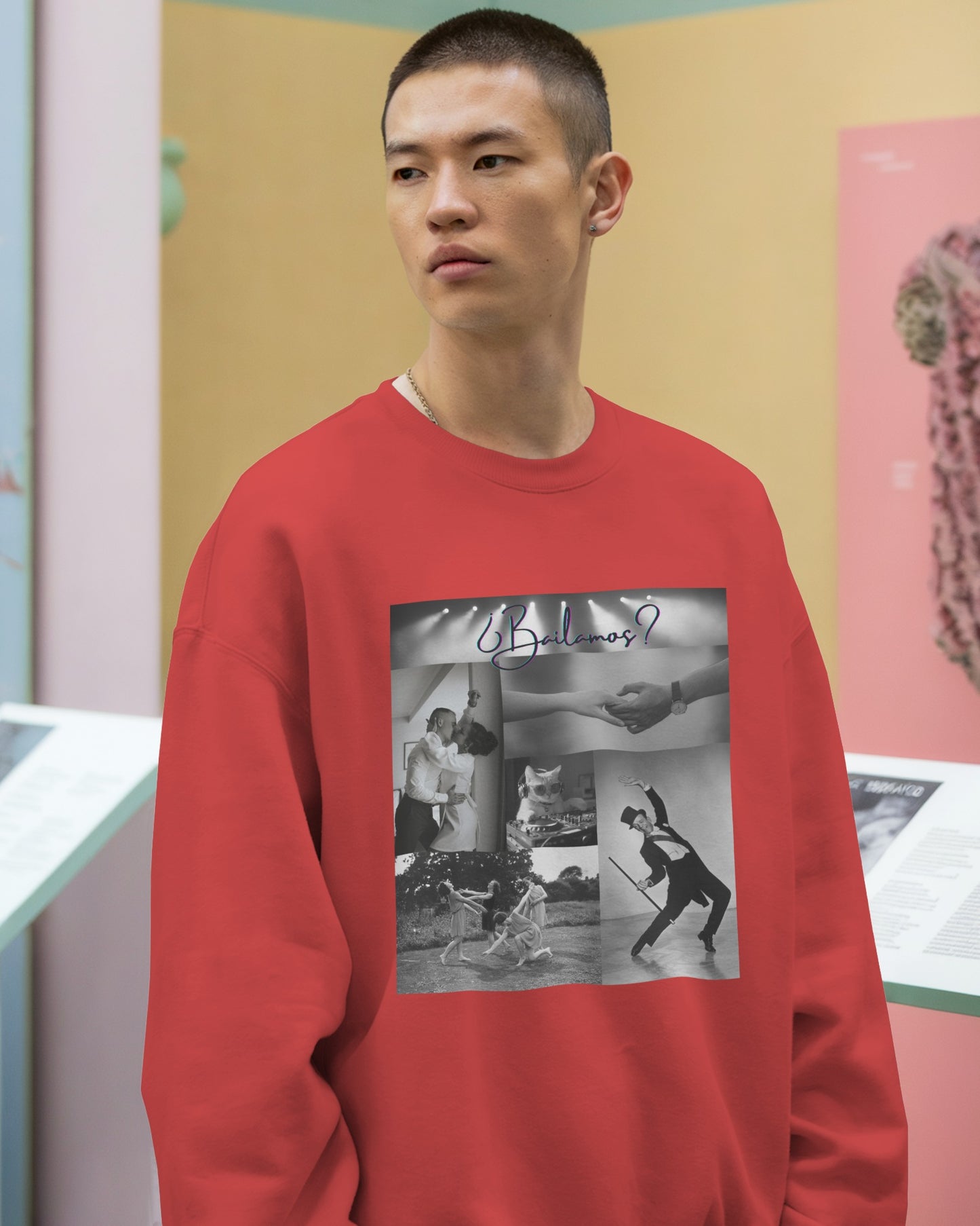 Bailamos Dance Collage Sweatshirt | Elegant Dance Couples | DJ Cat Latin Moments | Matching Couple Tops | Dance Lifestyle | Practice Wear