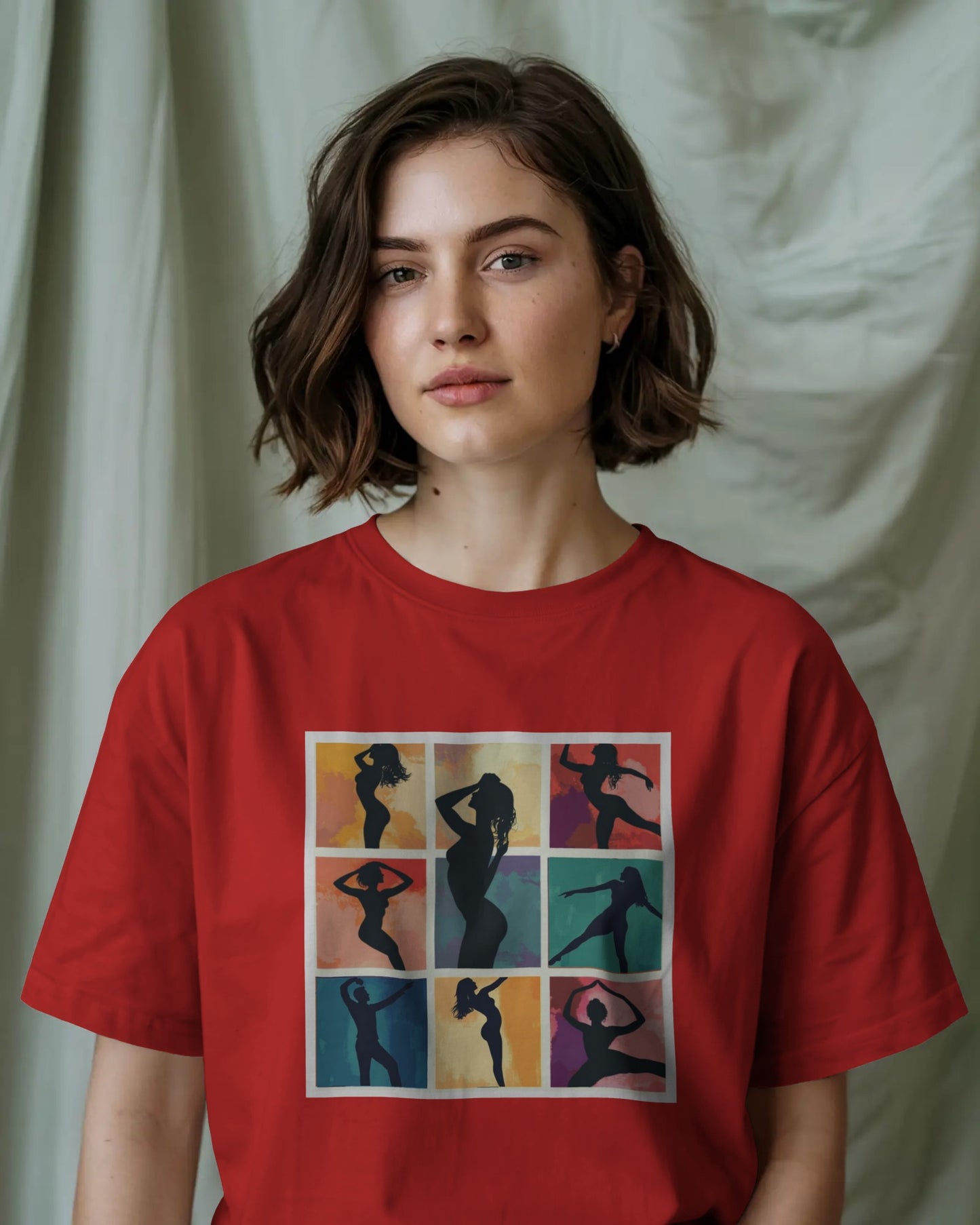 Dance Silhouette Grid T-Shirt | Colorful Dancer Collage Tee | Modern Dance Art | Contemporary Ballet Jazz Hip-Hop | Vibrant Dance Shirt