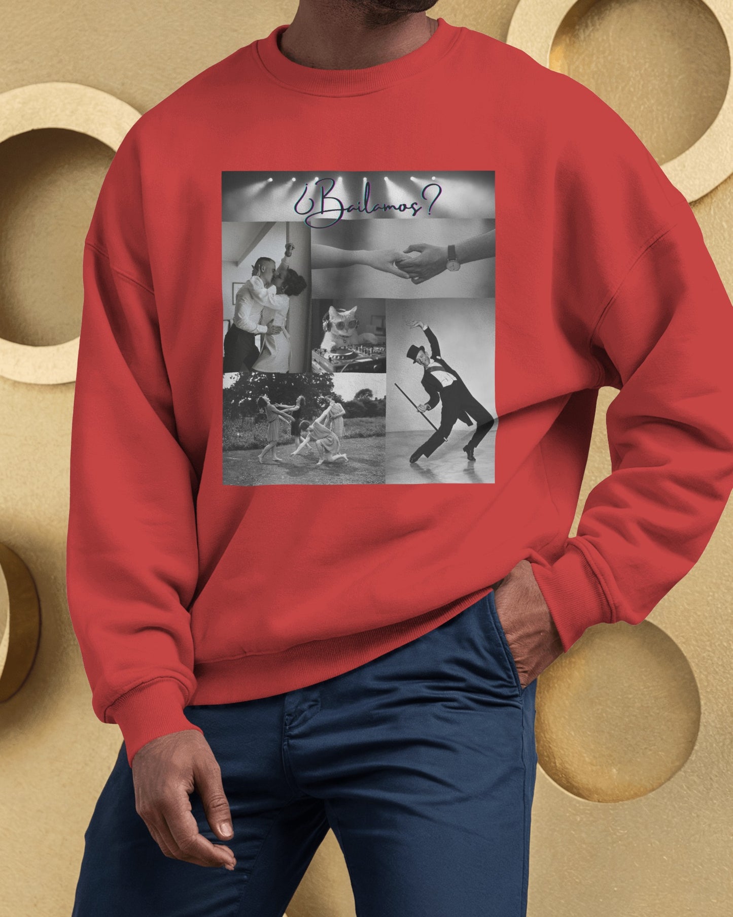 Bailamos Dance Collage Sweatshirt | Elegant Dance Couples | DJ Cat Latin Moments | Matching Couple Tops | Dance Lifestyle | Practice Wear