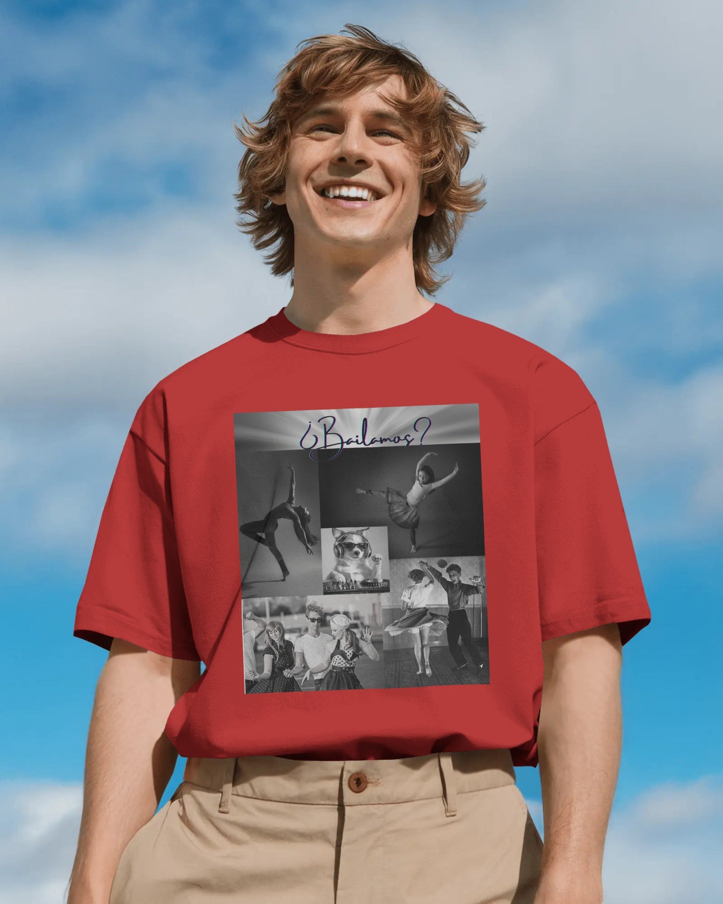 Bailamos Dance Collage T-shirt | DJ Dog Latin Dance Scenes | Salsa Bachata Vintage Dancer Gift | BailaFashion Dance Lifestyle | Practice Tee