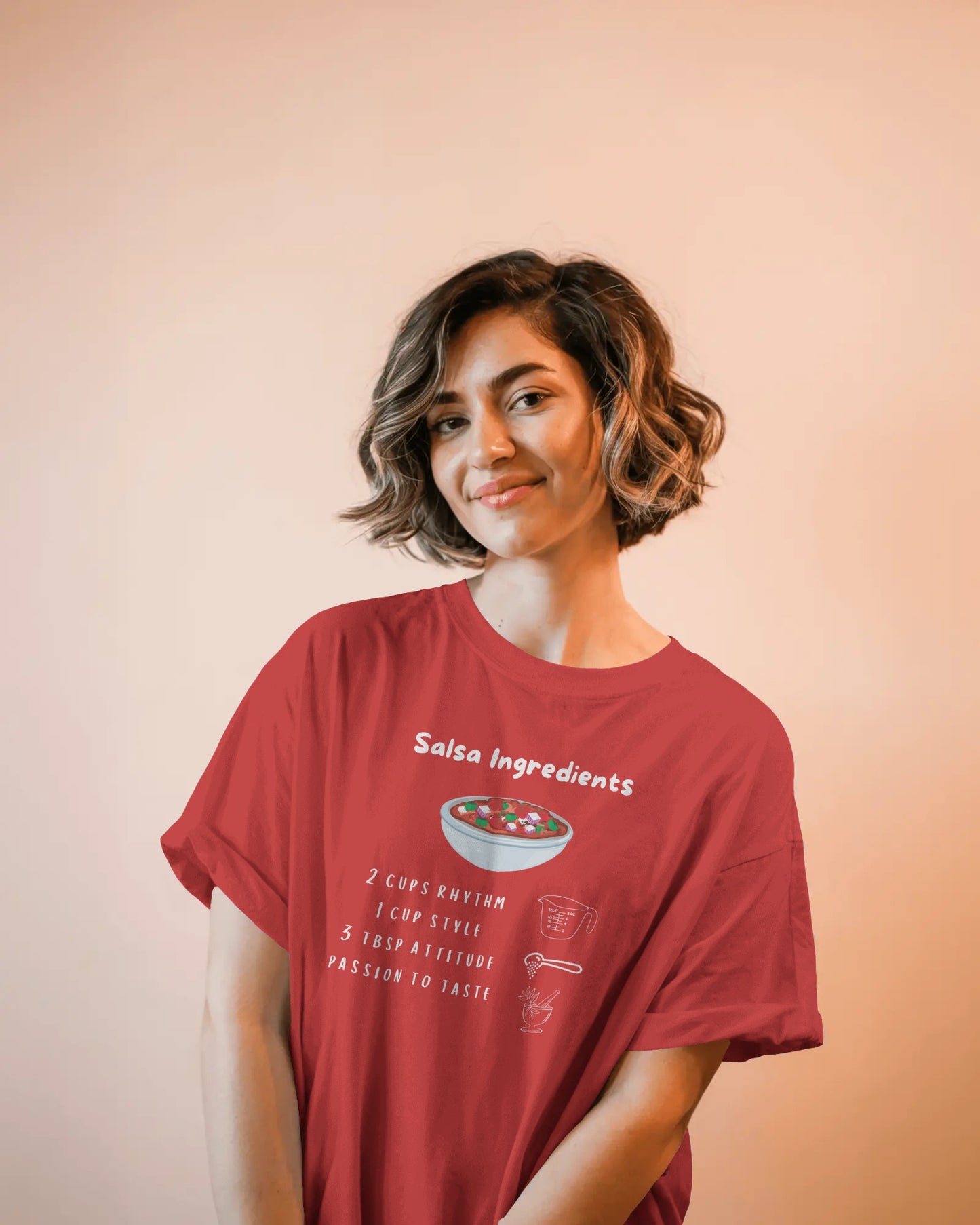 Salsa Ingredients Recipe T-Shirt | Latin Dance Humor | Rhythm Style Attitude | Dancer Gift | Dance Lifestyle | Matching Couple Tops