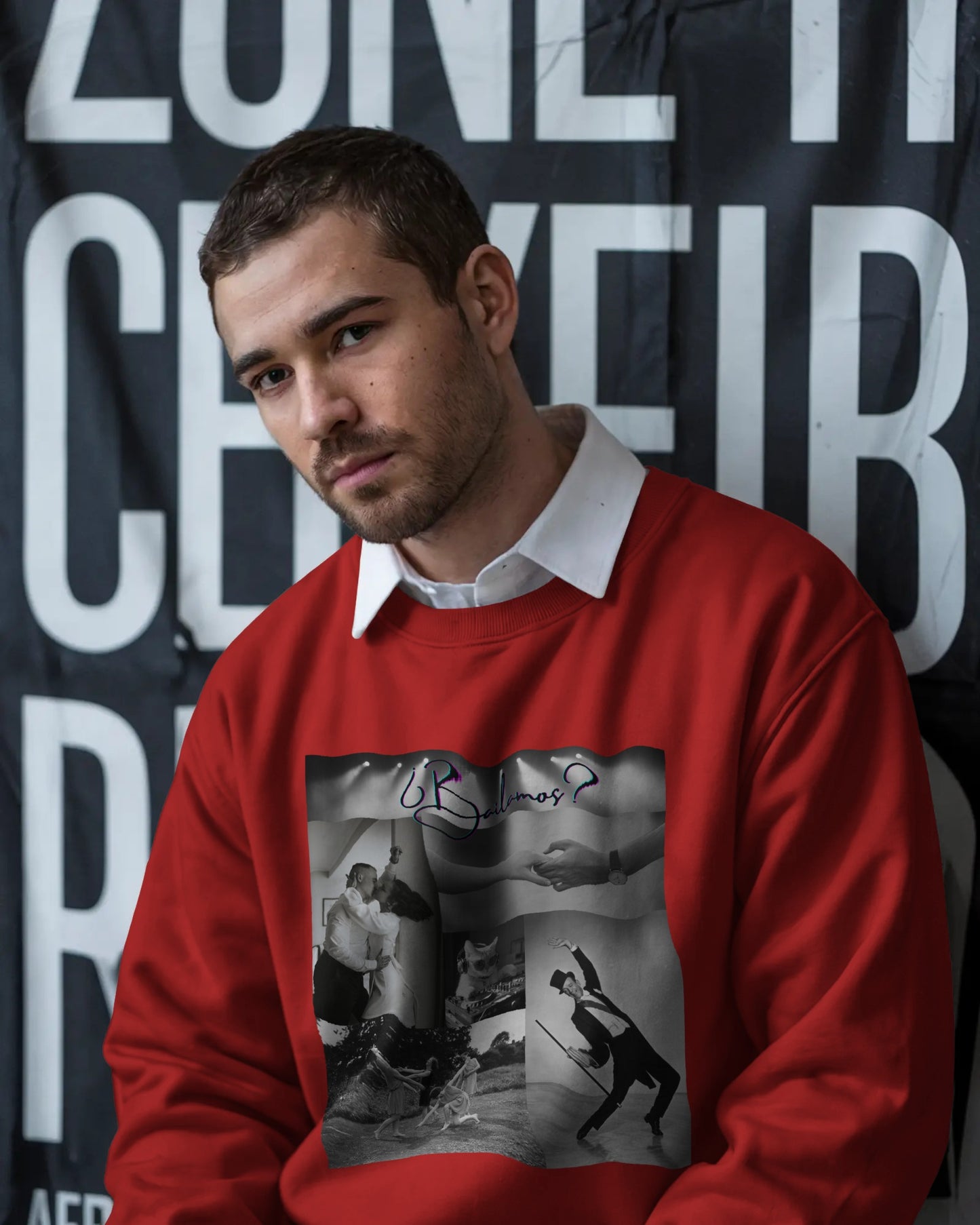 Bailamos Dance Collage Sweatshirt | Elegant Dance Couples | DJ Cat Latin Moments | Matching Couple Tops | Dance Lifestyle | Practice Wear