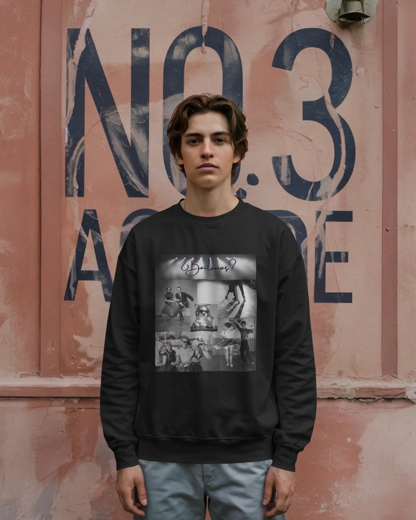 Bailamos Dance Collage Sweatshirt | Vintage Latin Dance Scenes | DJ Dog Salsa Bachata Gift | Dance Class Wear | BailaFashion Practice Wear