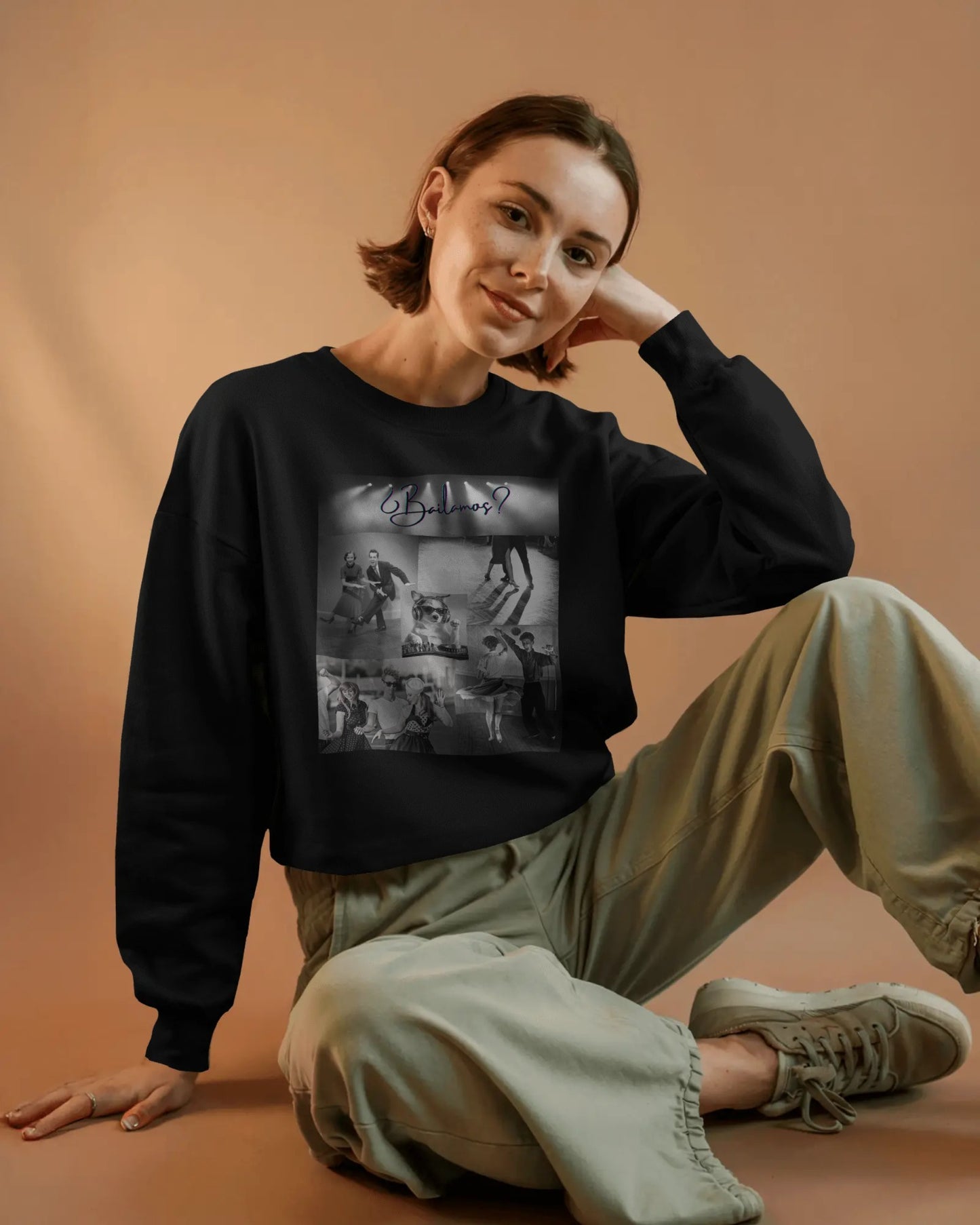 Bailamos Dance Collage Sweatshirt | Vintage Latin Dance Scenes | DJ Dog Salsa Bachata Gift | Dance Class Wear | BailaFashion Practice Wear