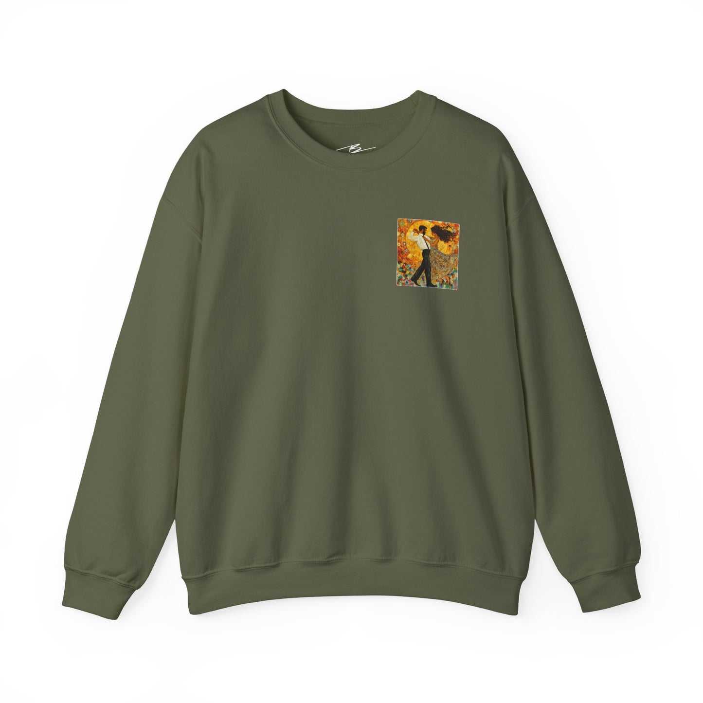 Golden Rhythm Pocket Print Sweatshirt | Latin Dance Art | Salsa Bachata Couple | Dance Lifestyle Streetwear | BailaFashion Couple Sweater