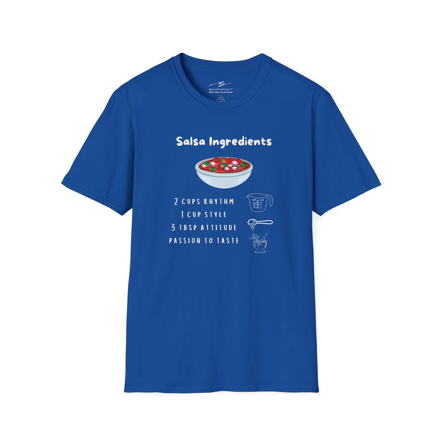 Salsa Ingredients Recipe T-Shirt | Latin Dance Humor | Rhythm Style Attitude | Dancer Gift | Dance Lifestyle | Matching Couple Tops