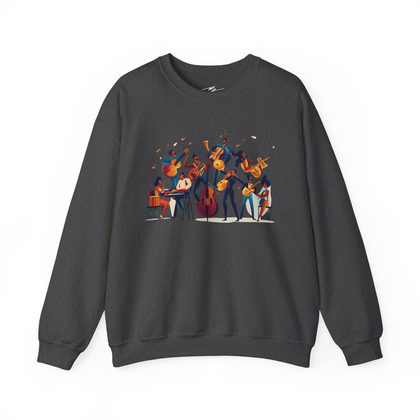 Salsa Orchestra Band Sweatshirt | Modern Music Art | Latin Jazz Illustration | Musician Dancer Gift | BailaFashion Comfy Couple Casual Wear