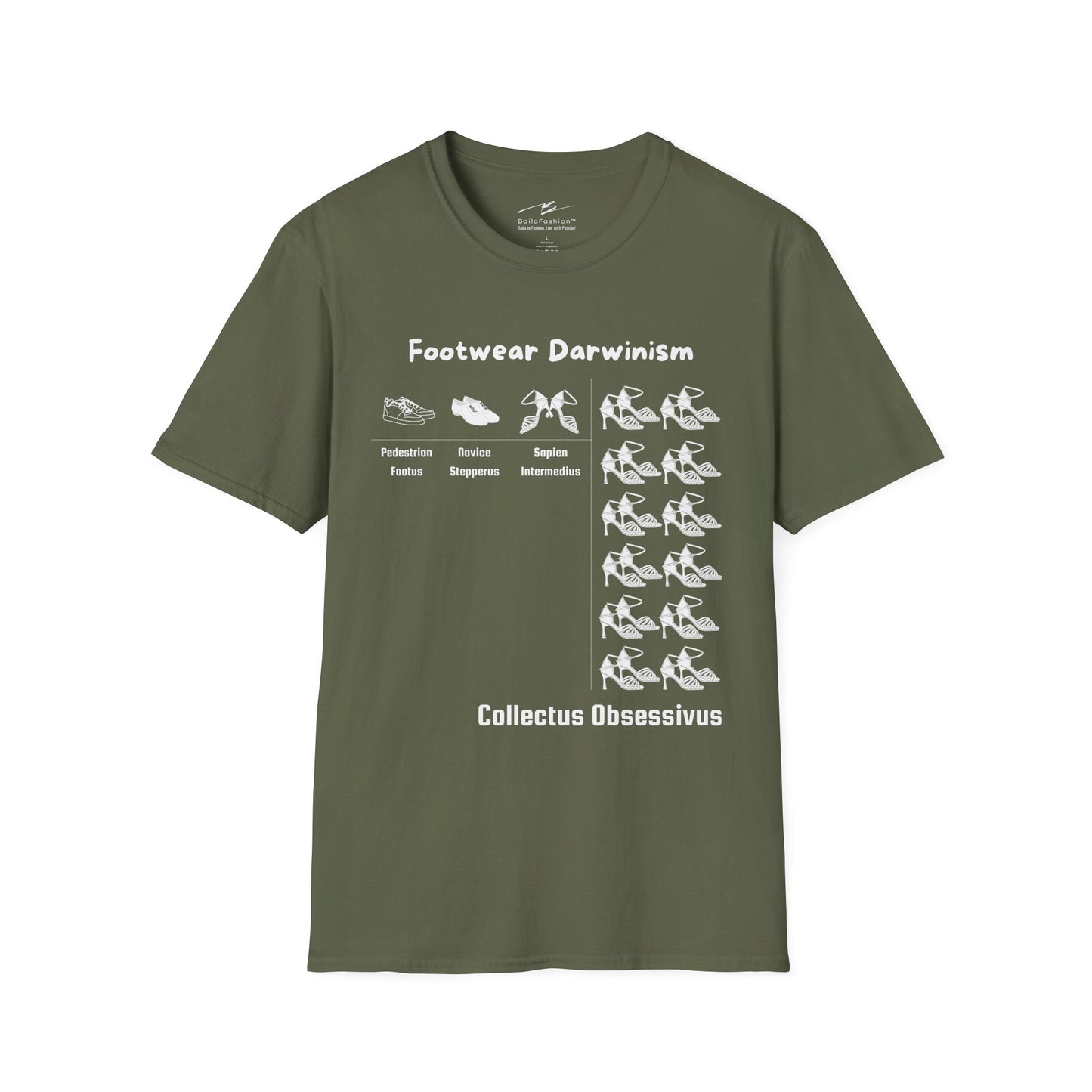 Footwear Darwinism T-Shirt | Dance Shoe Evolution | Latin Dancer Humor | Salsa Bachata Collection | Dance Lifestyle | Matching Couple Tops