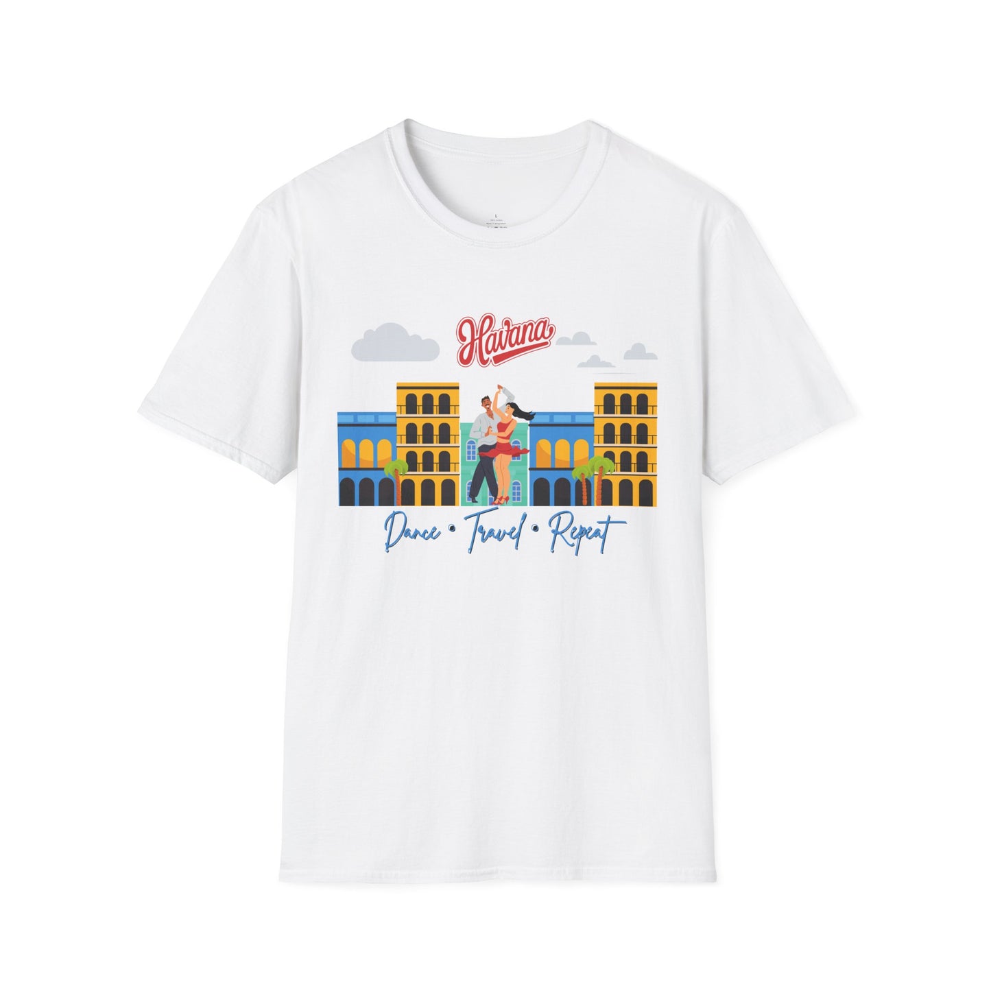 London Dance Travel Repeat T-Shirt | British Latin Dancers Big Ben Tee | Class Practice Matching Couple Tops | BailaFashion Dance Lifestyle